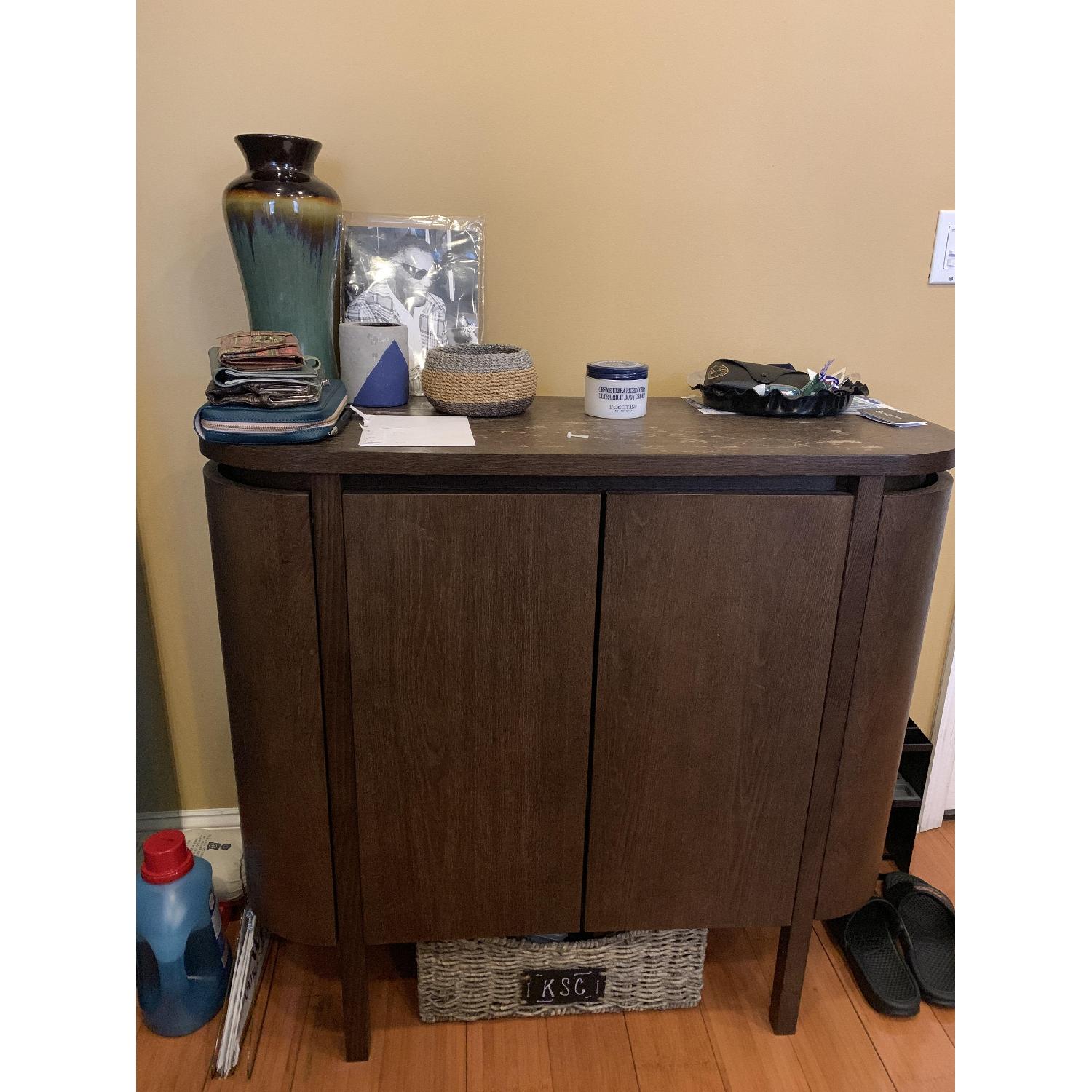 West Elm Curved Front Bar Cabinet - image-1