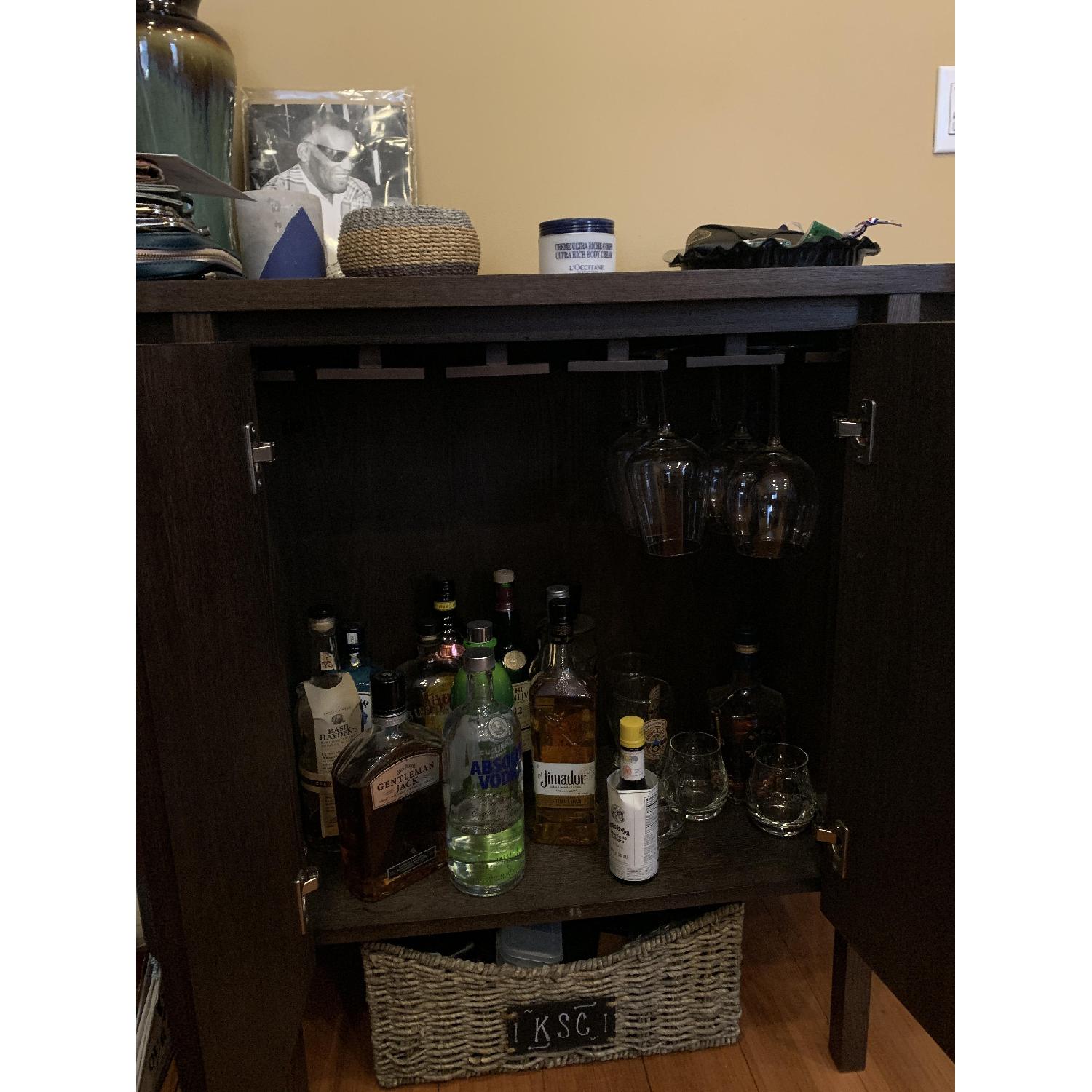 West Elm Curved Front Bar Cabinet - image-2