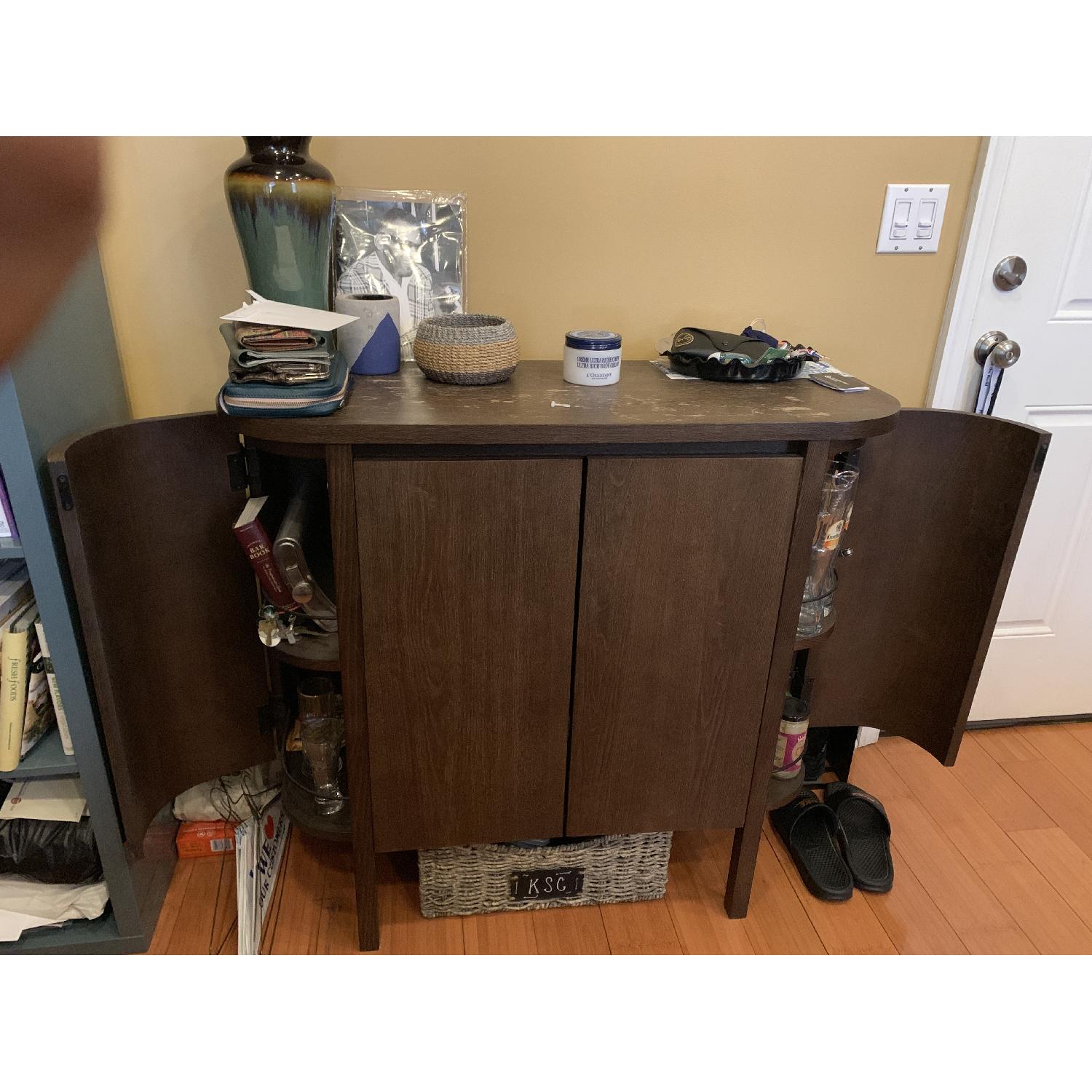 West Elm Curved Front Bar Cabinet - image-3