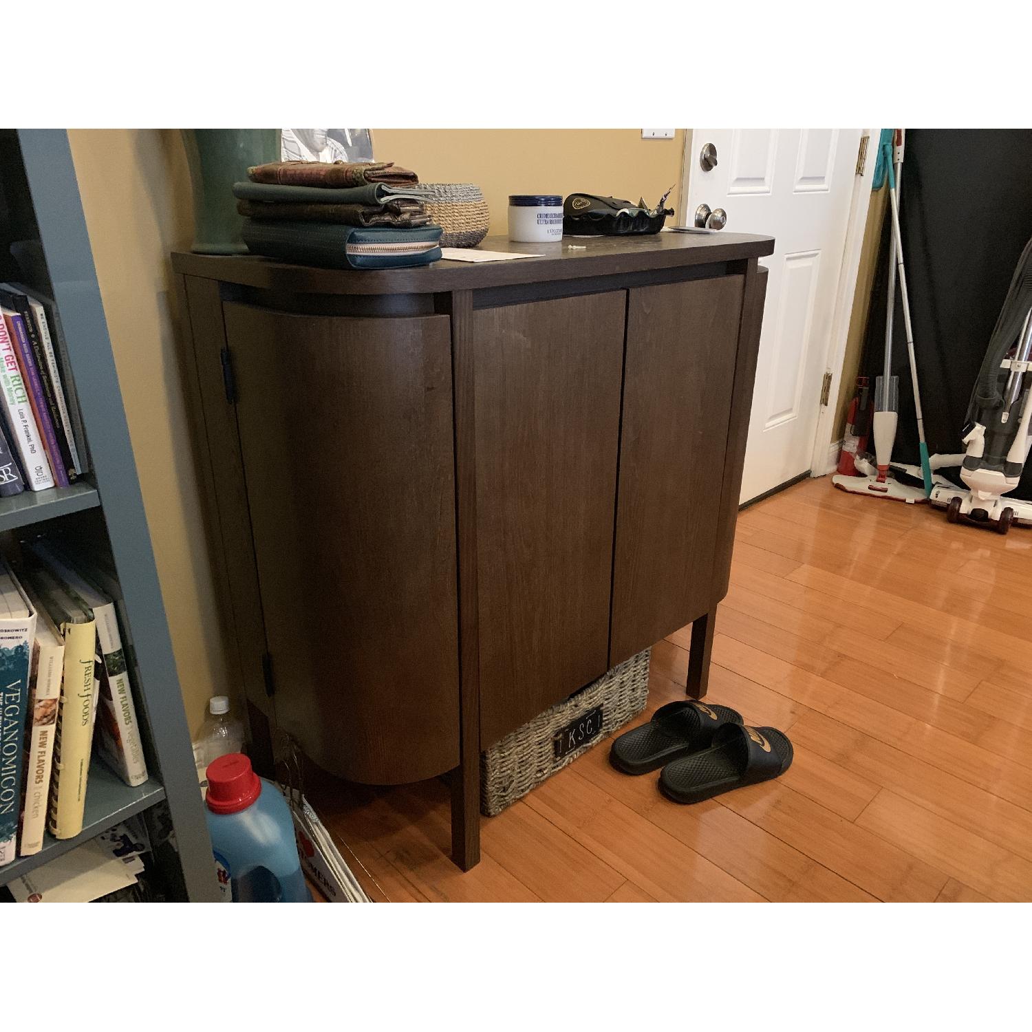 West Elm Curved Front Bar Cabinet - image-4