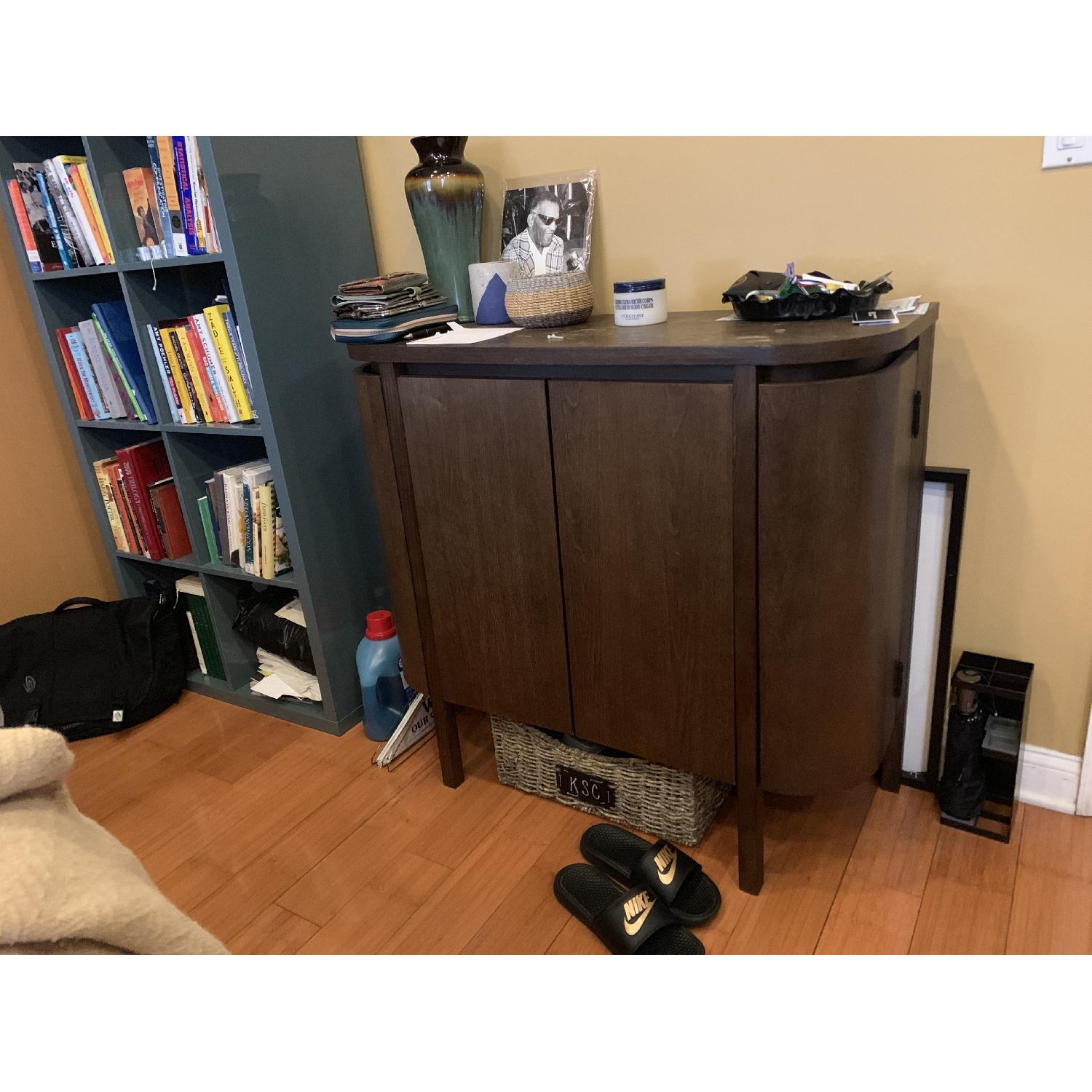 West Elm Curved Front Bar Cabinet - image-5