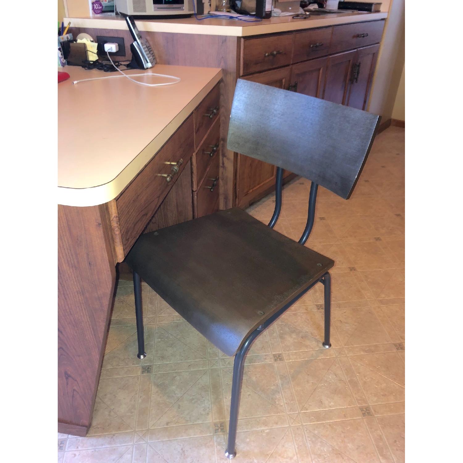 Crate & Barrel Mango Wood/Metal Dining Chairs - image-2