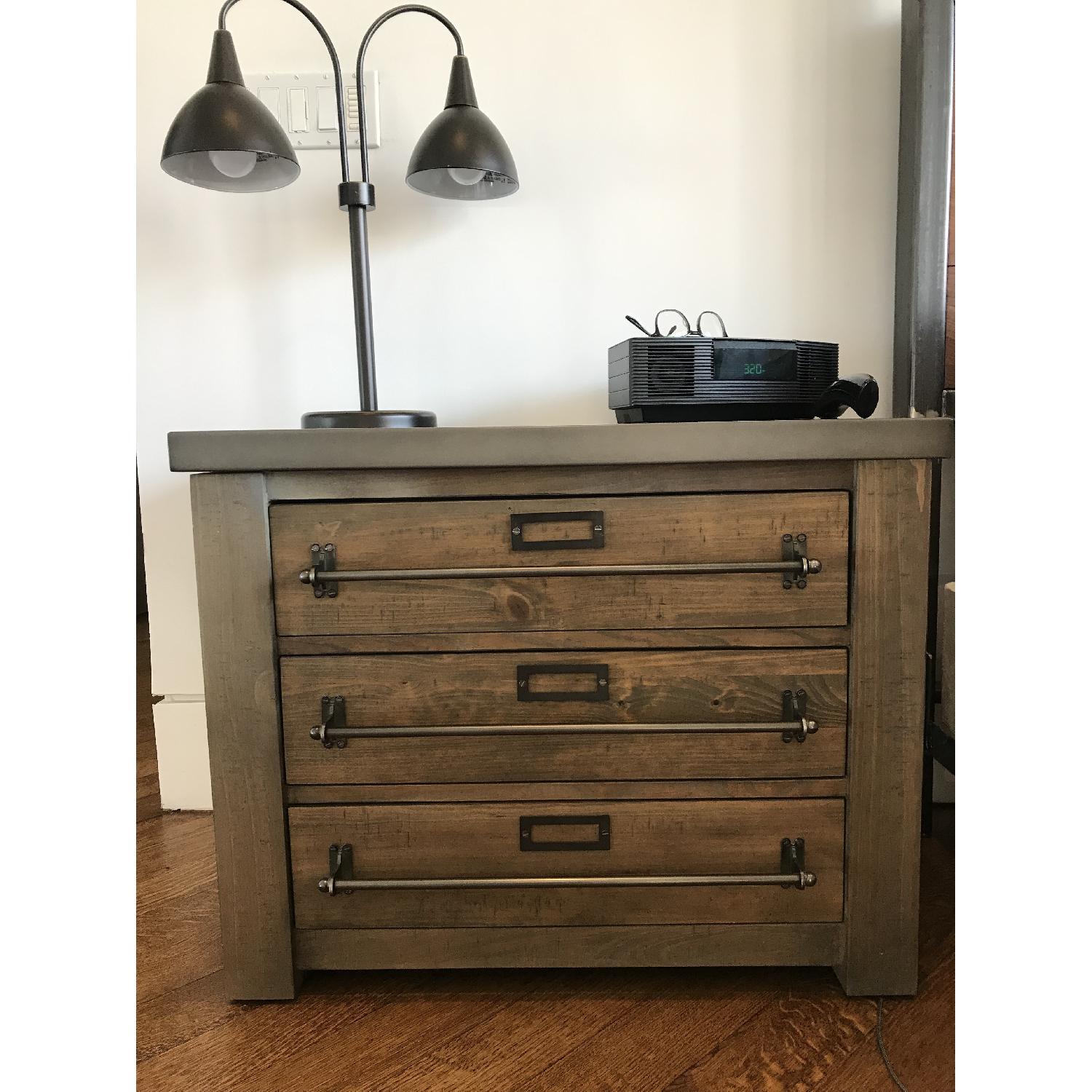 Restoration Hardware Reclaimed Wood & Zinc NIghtstand - image-1