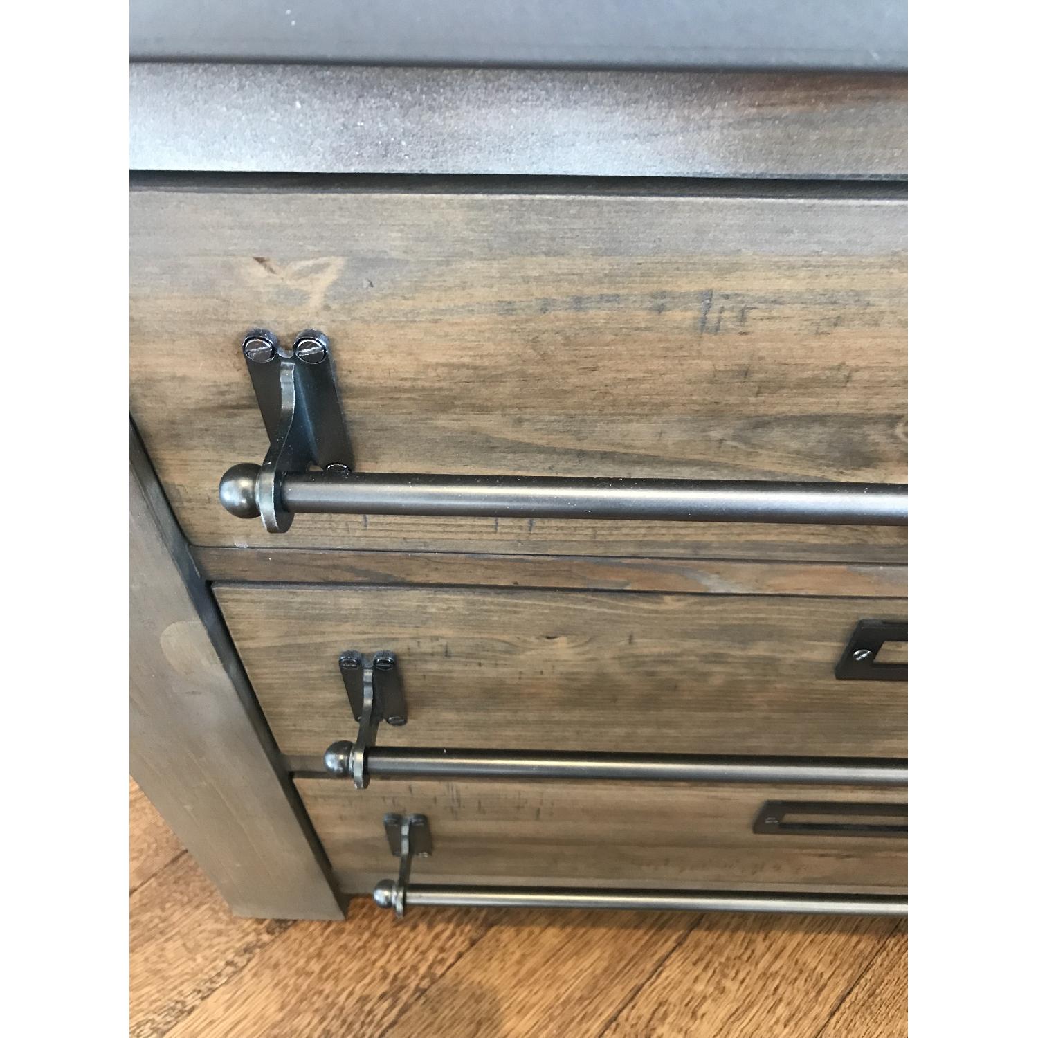 Restoration Hardware Reclaimed Wood & Zinc NIghtstand - image-3