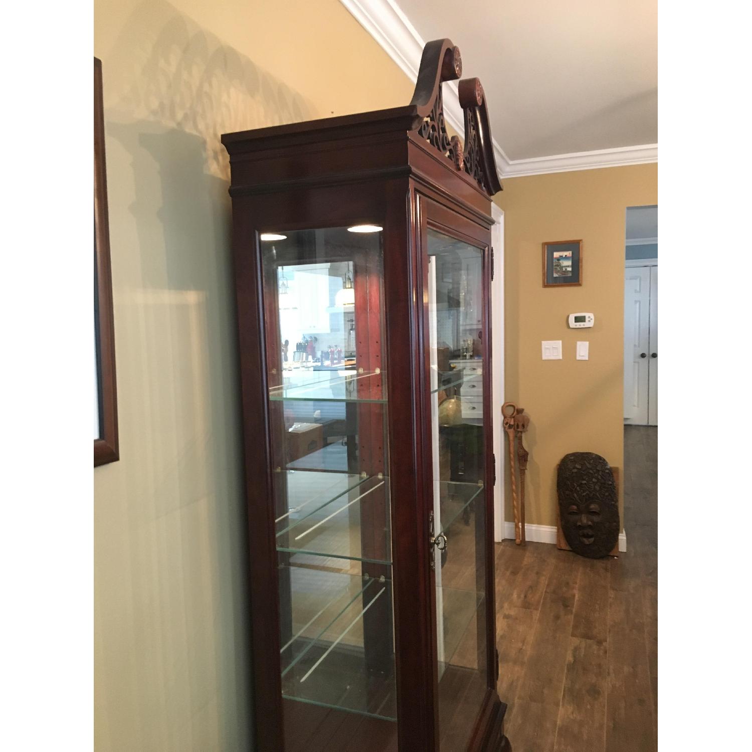 Vintage Queen Anne Style Lighted Display Cabinet - image-2