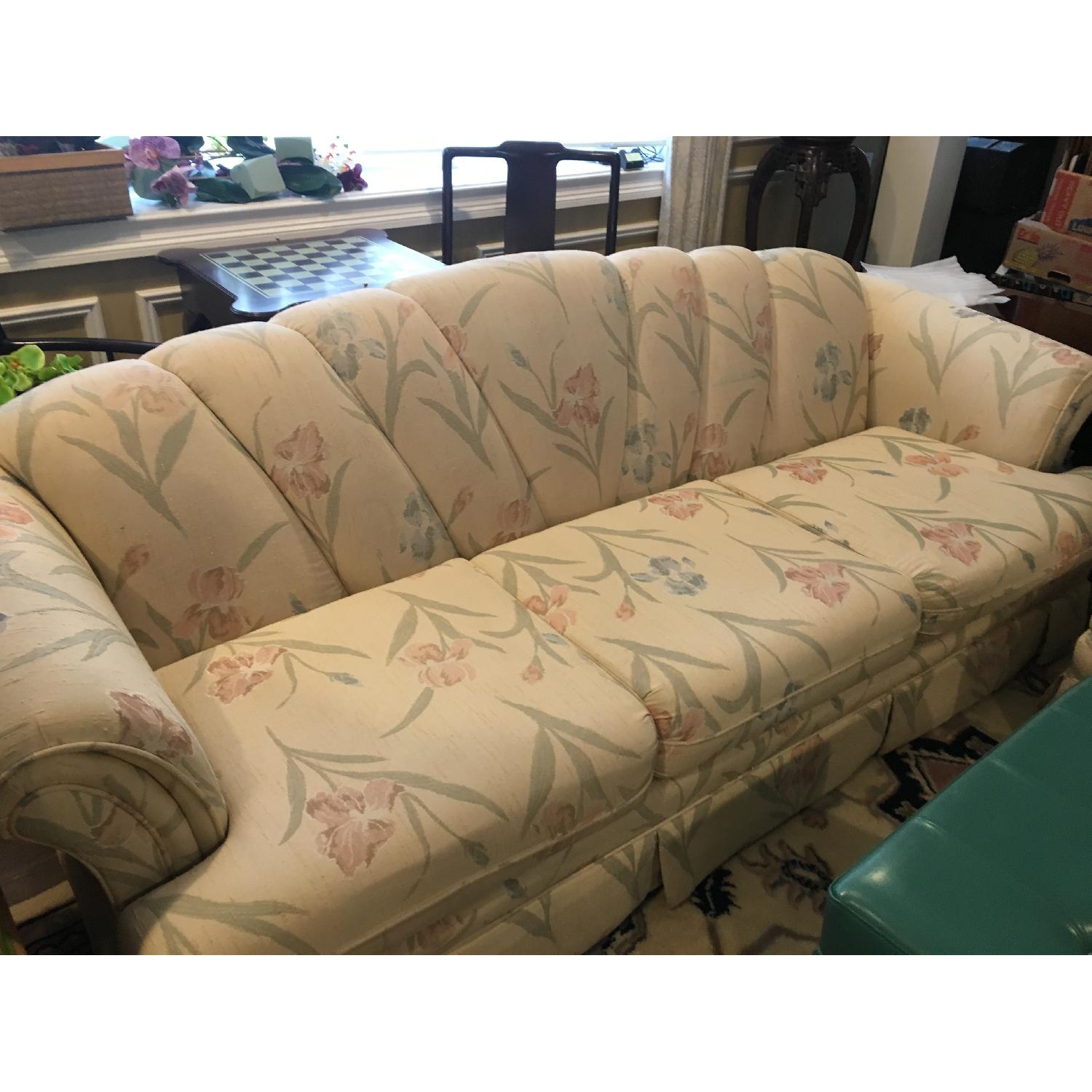 Vintage Queen Anne Camelback Sofa - image-1
