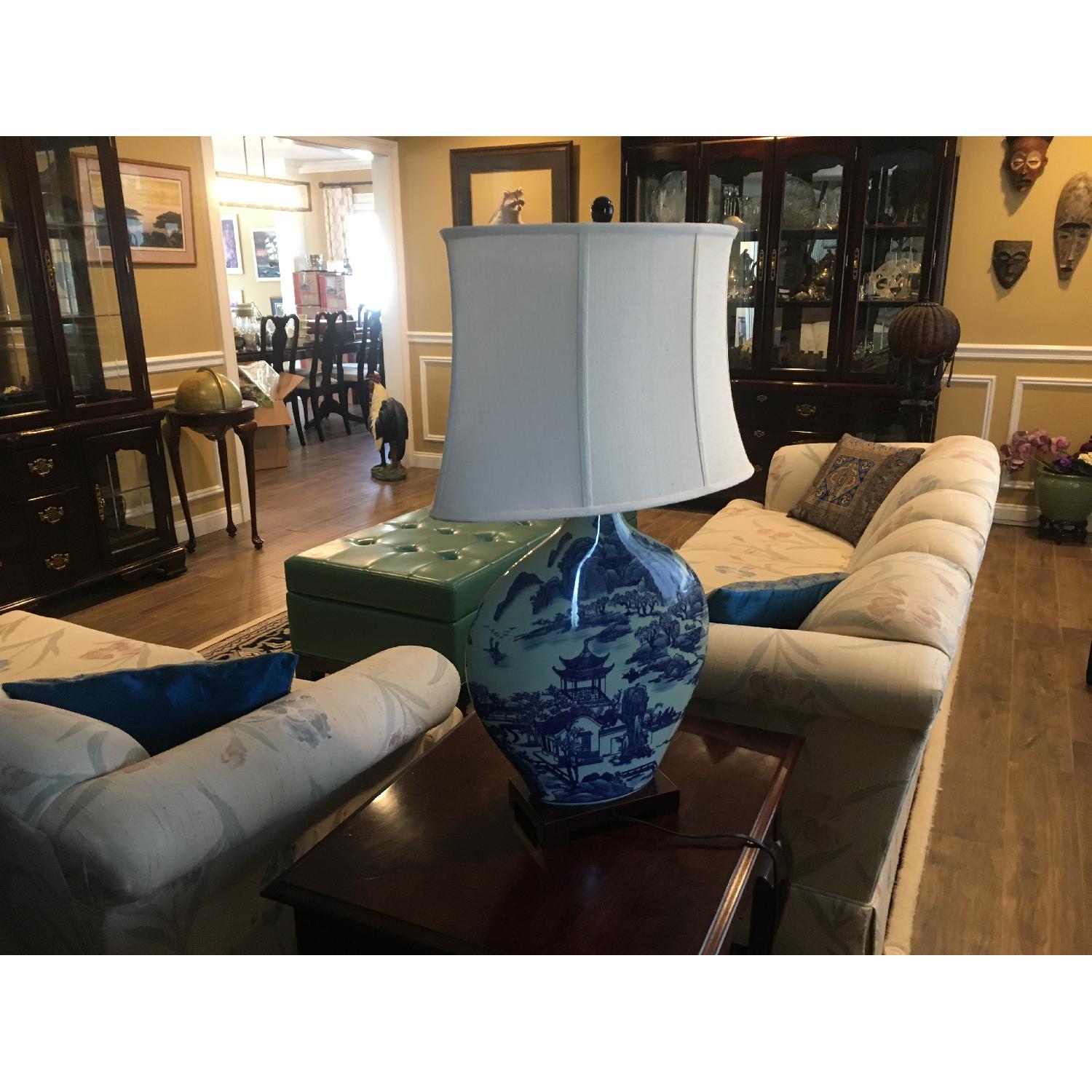 Vintage Queen Anne Camelback Sofa - image-3