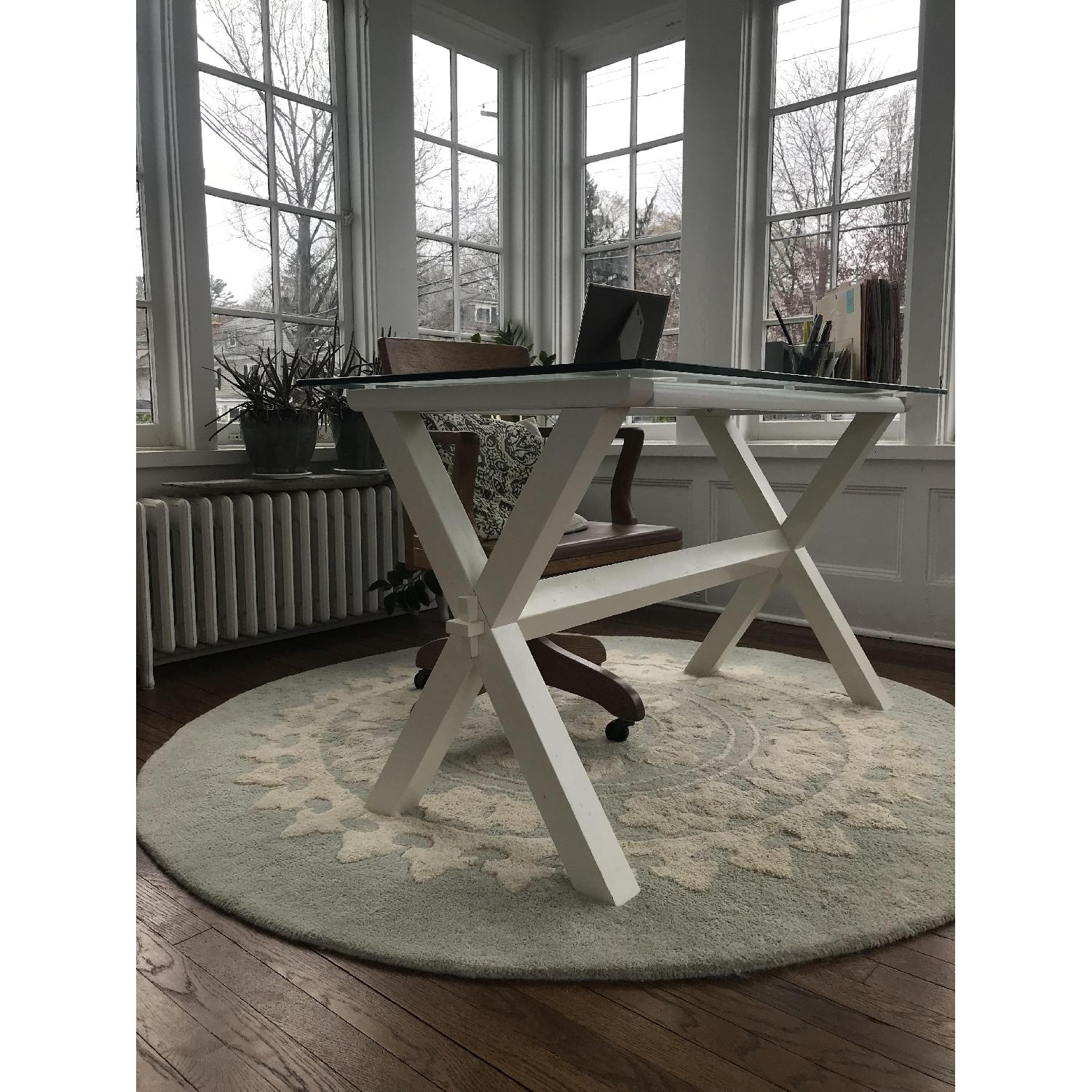 Pottery Barn Glass Desk - image-1
