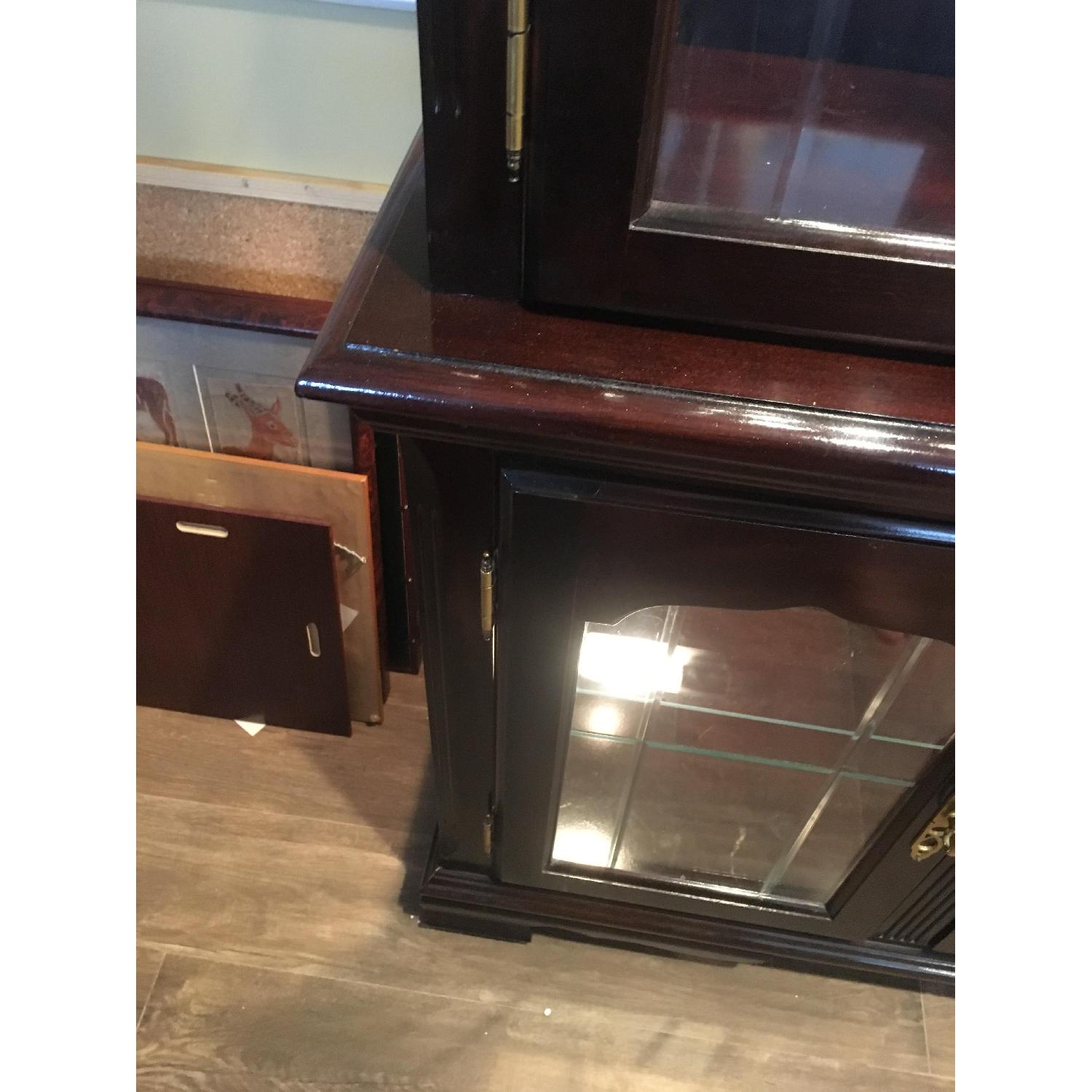 Vintage Queen Anne Style Lighted China Cabinet - image-3