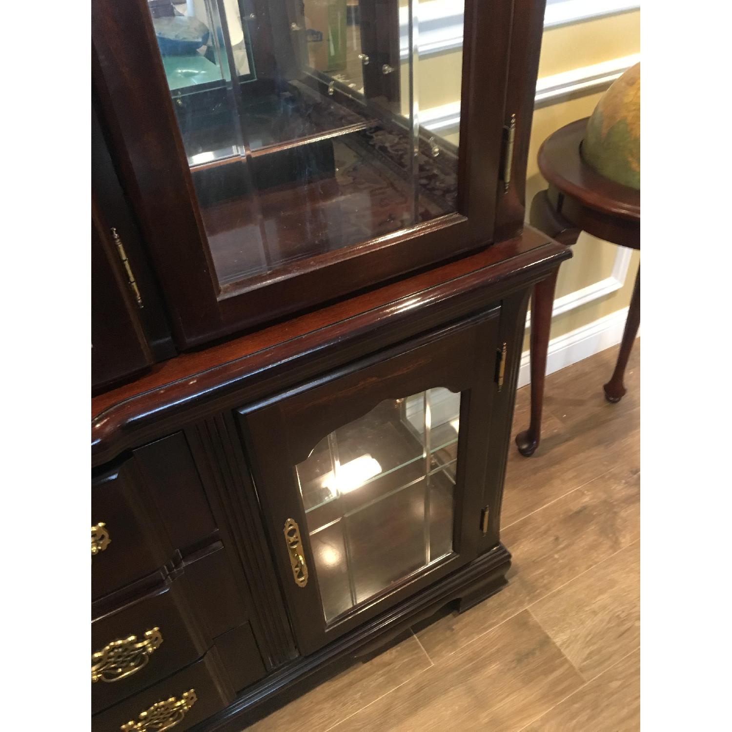 Vintage Queen Anne Style Lighted China Cabinet - image-4