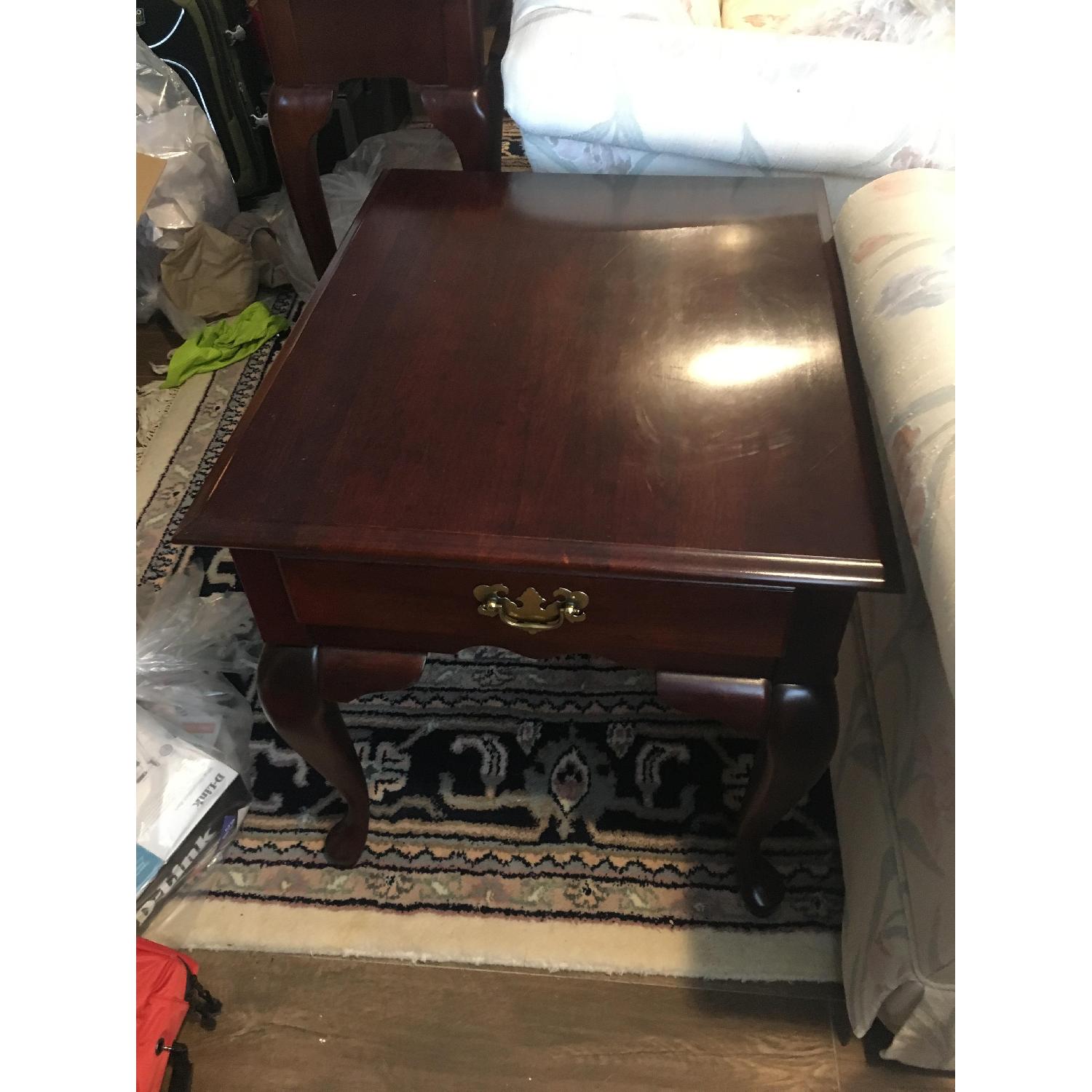 Vintage Queen Anne Style End Tables in Cherry - image-1