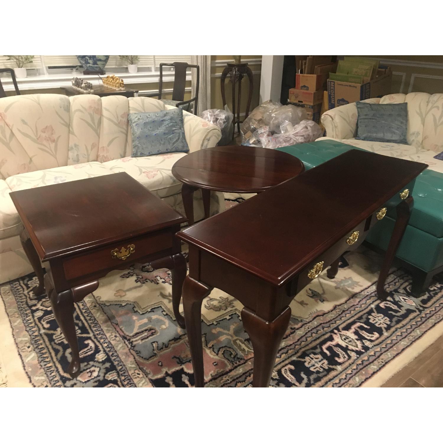 Vintage Queen Anne Style End Tables in Cherry - image-10