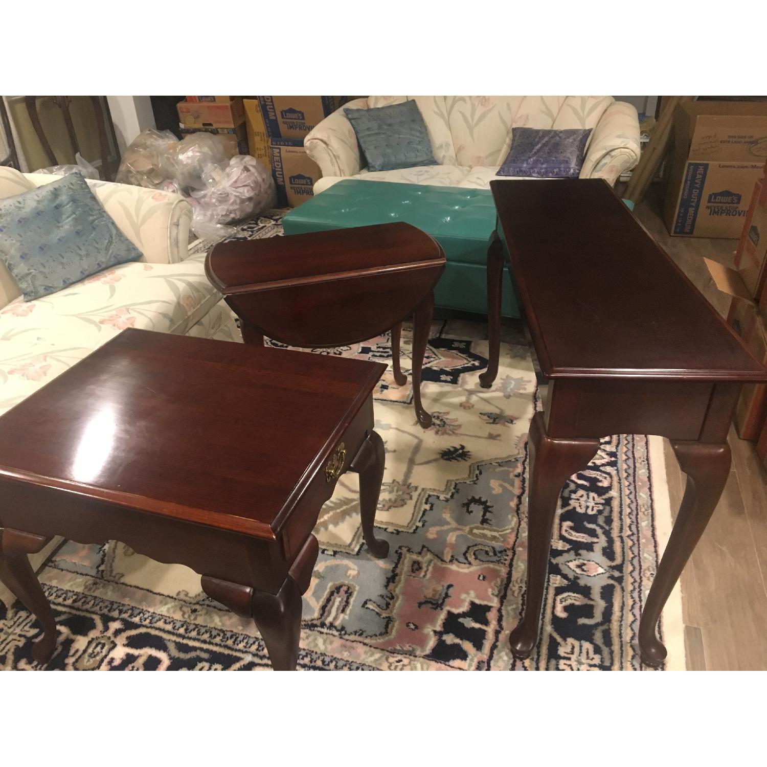 Vintage Queen Anne Style End Tables in Cherry - image-11