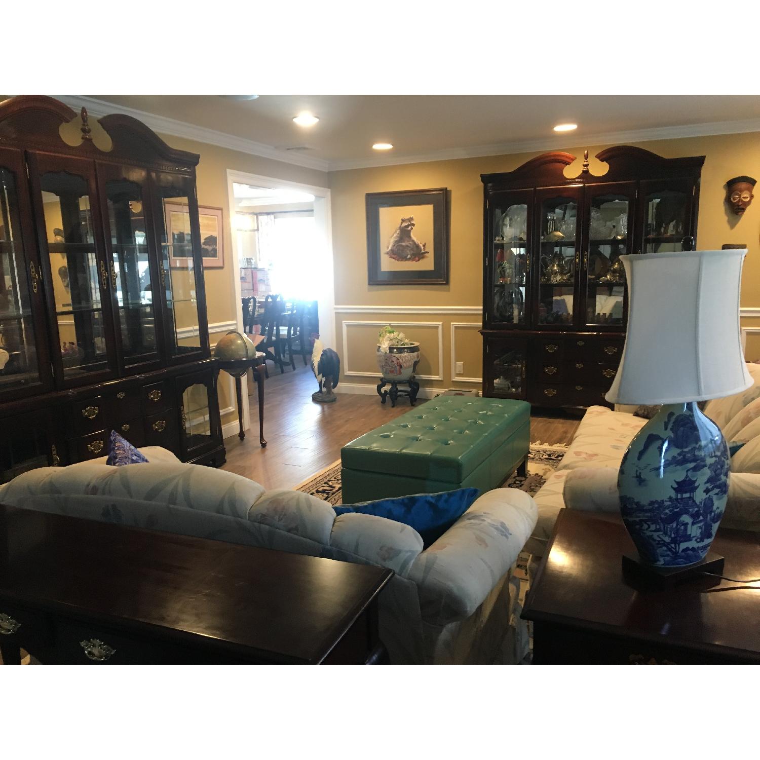 GrandinRoad Storage Ottoman in Teal Bonded Leather - image-5