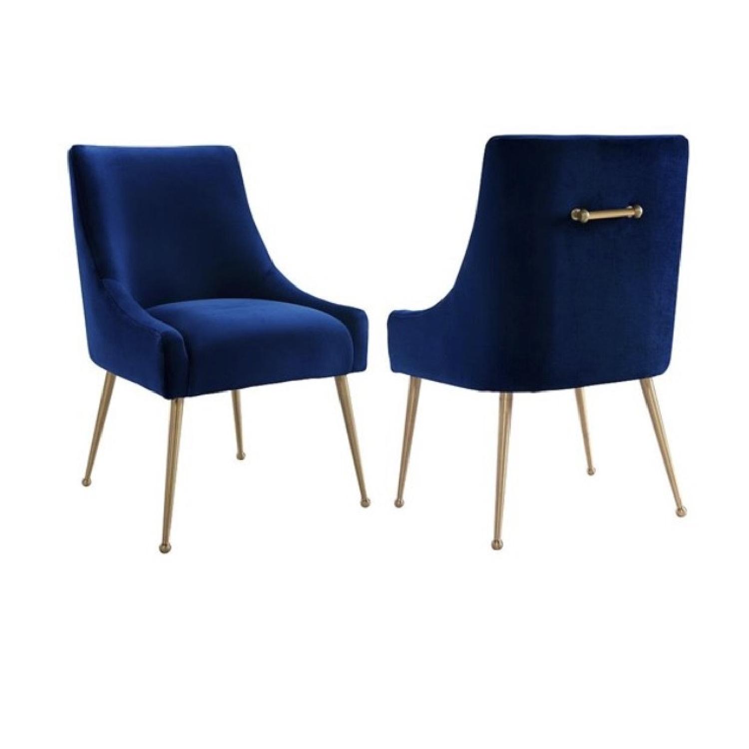 TOV Furniture Beatrix Navy Velvet Side Chair - image-1