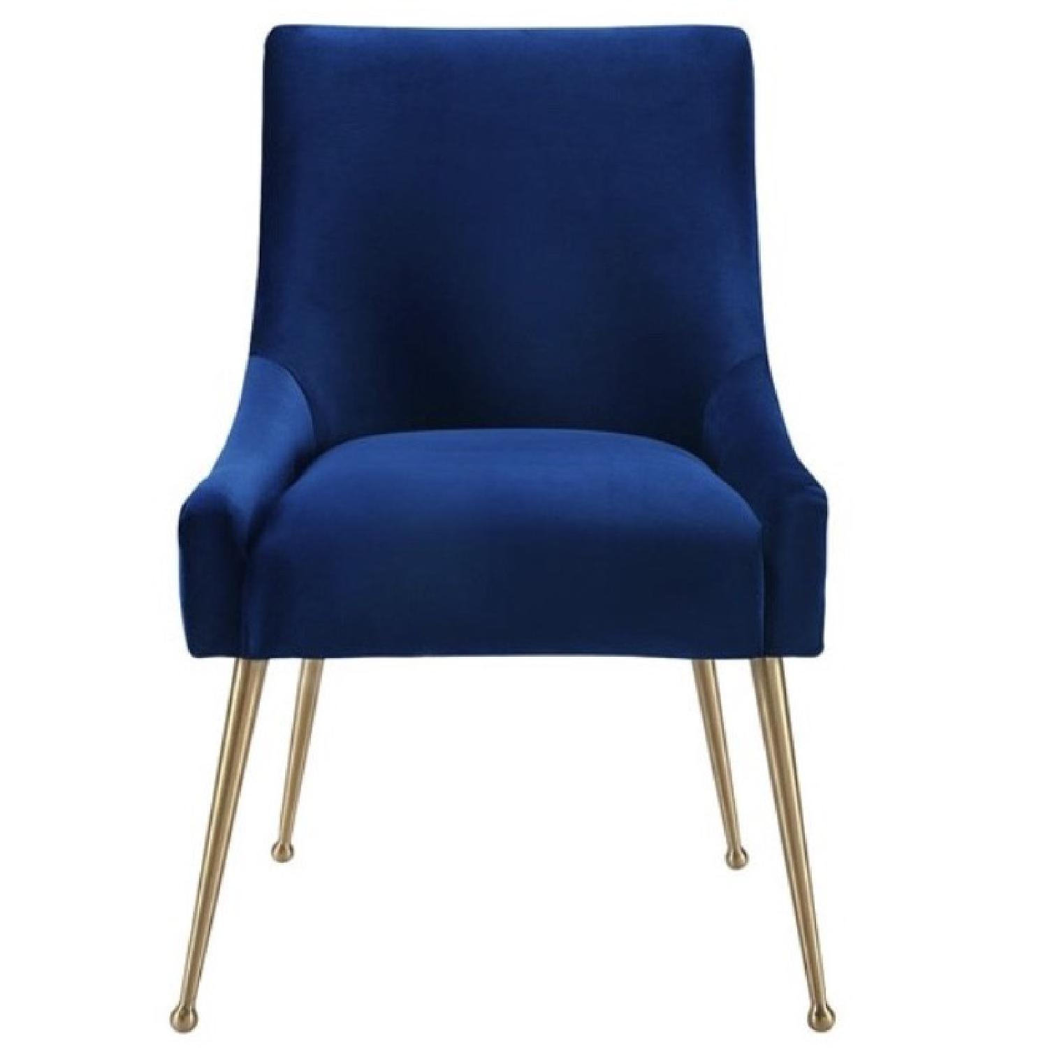 TOV Furniture Beatrix Navy Velvet Side Chair - image-0