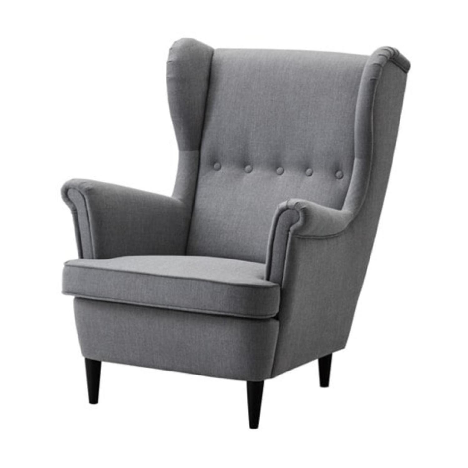 Ikea Strandmon Wing Chair & Ottoman - image-0