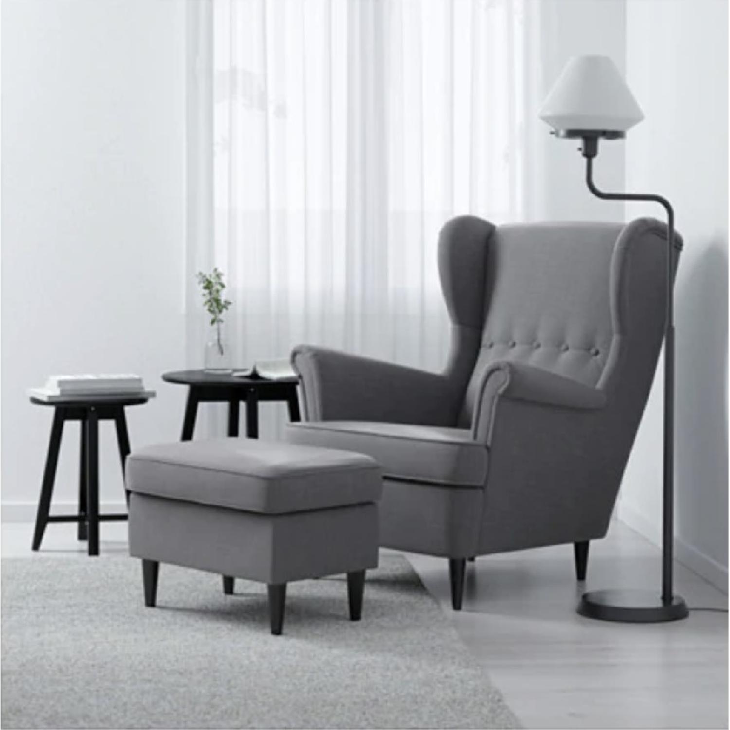 Ikea Strandmon Wing Chair & Ottoman - image-1