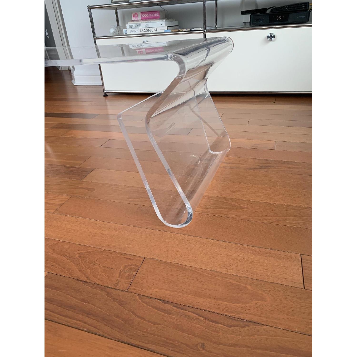 Acrylic Coffee Table w/ Magazine Racks - image-2