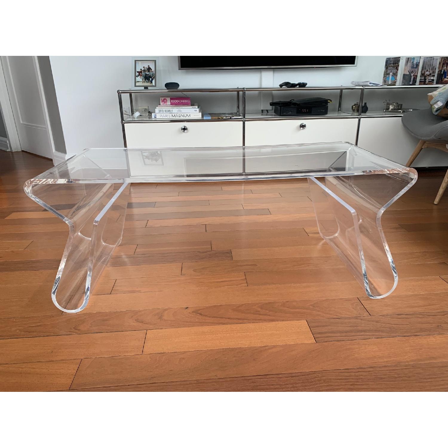 Acrylic Coffee Table w/ Magazine Racks - image-4
