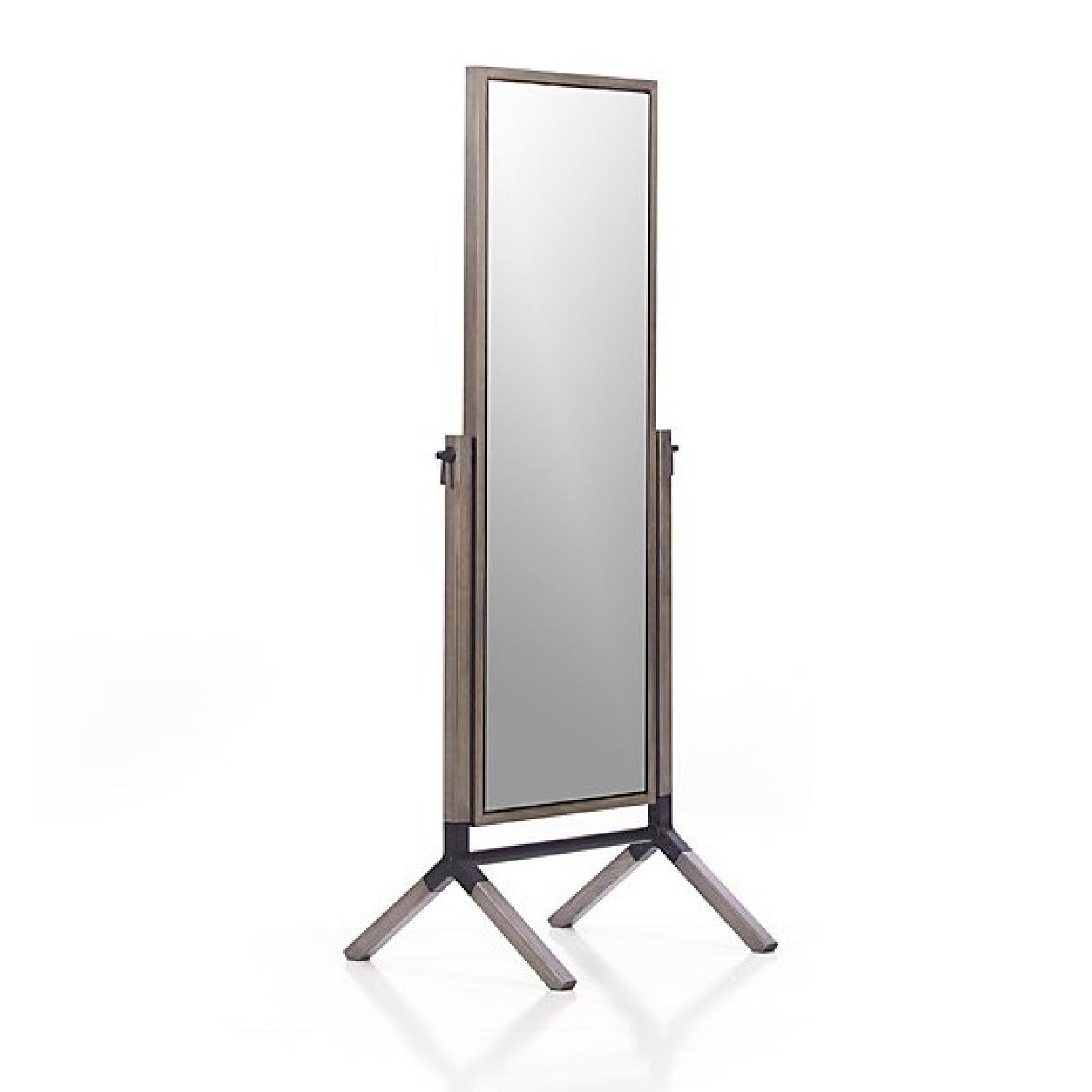 Crate & Barrel Malvern Grey Cheval Floor Mirror - image-1