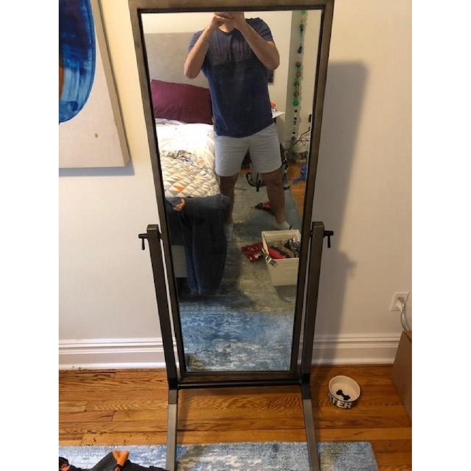 Crate & Barrel Malvern Grey Cheval Floor Mirror - image-7