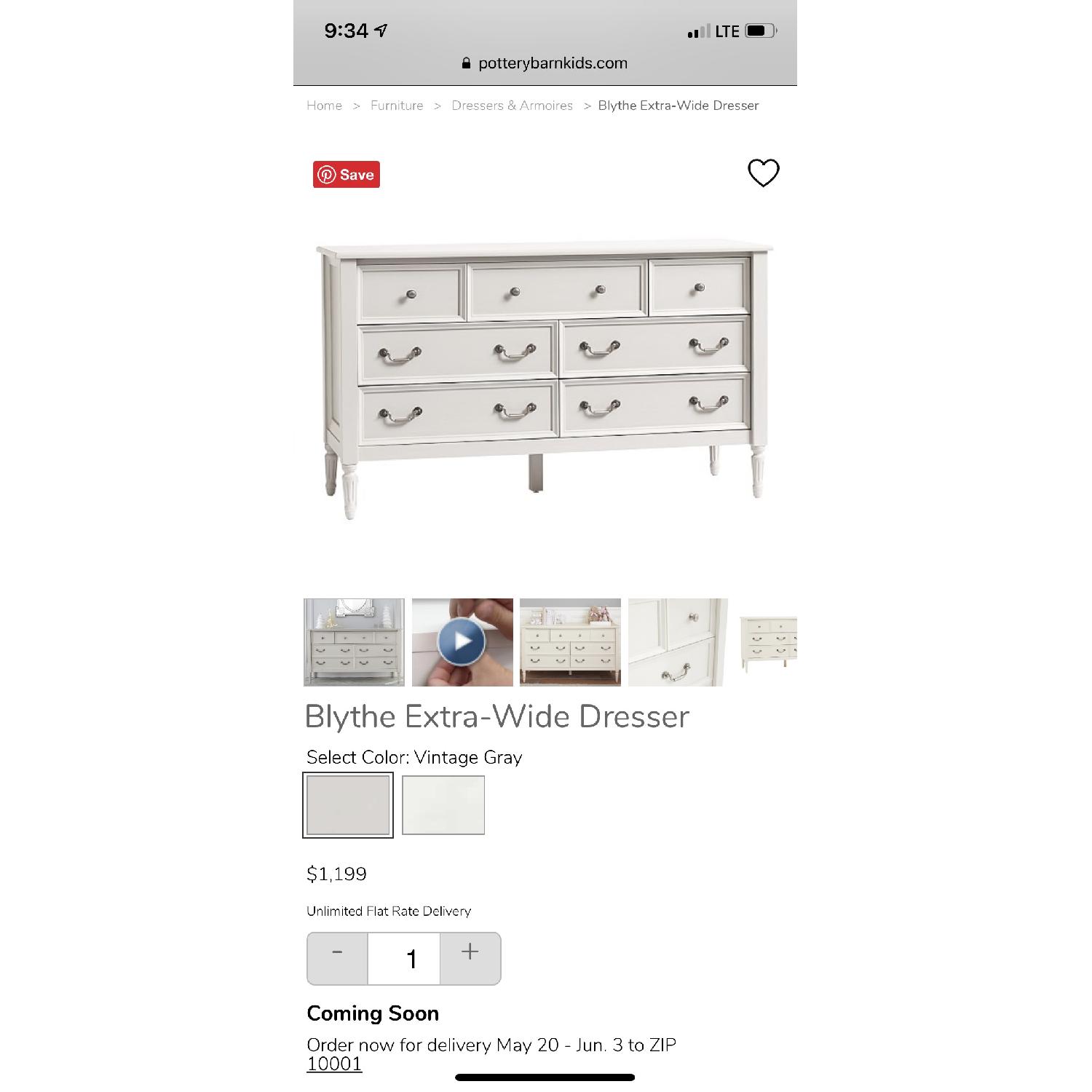 Pottery Barn Gray Blythe Dresser - image-4