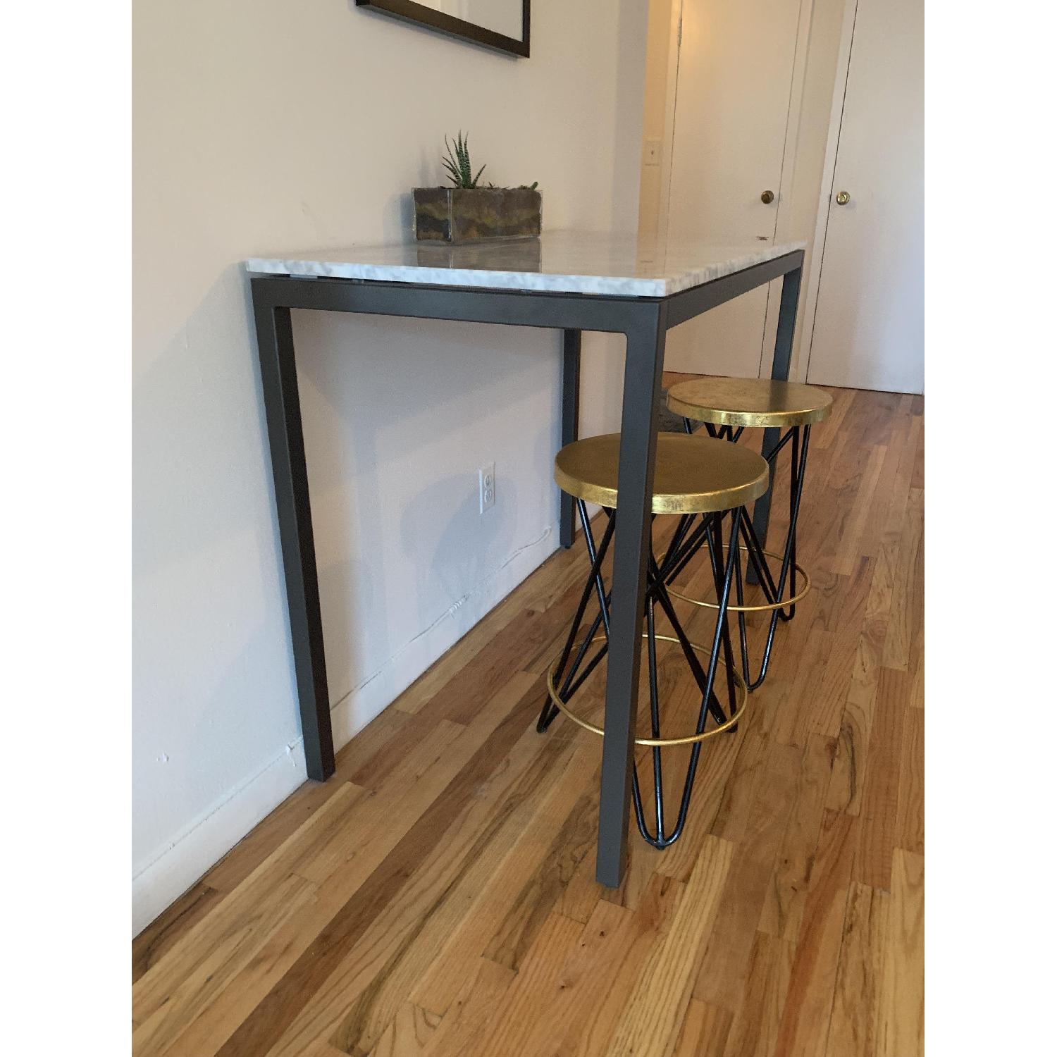 West Elm Marble Box Frame High Dining Table - image-3