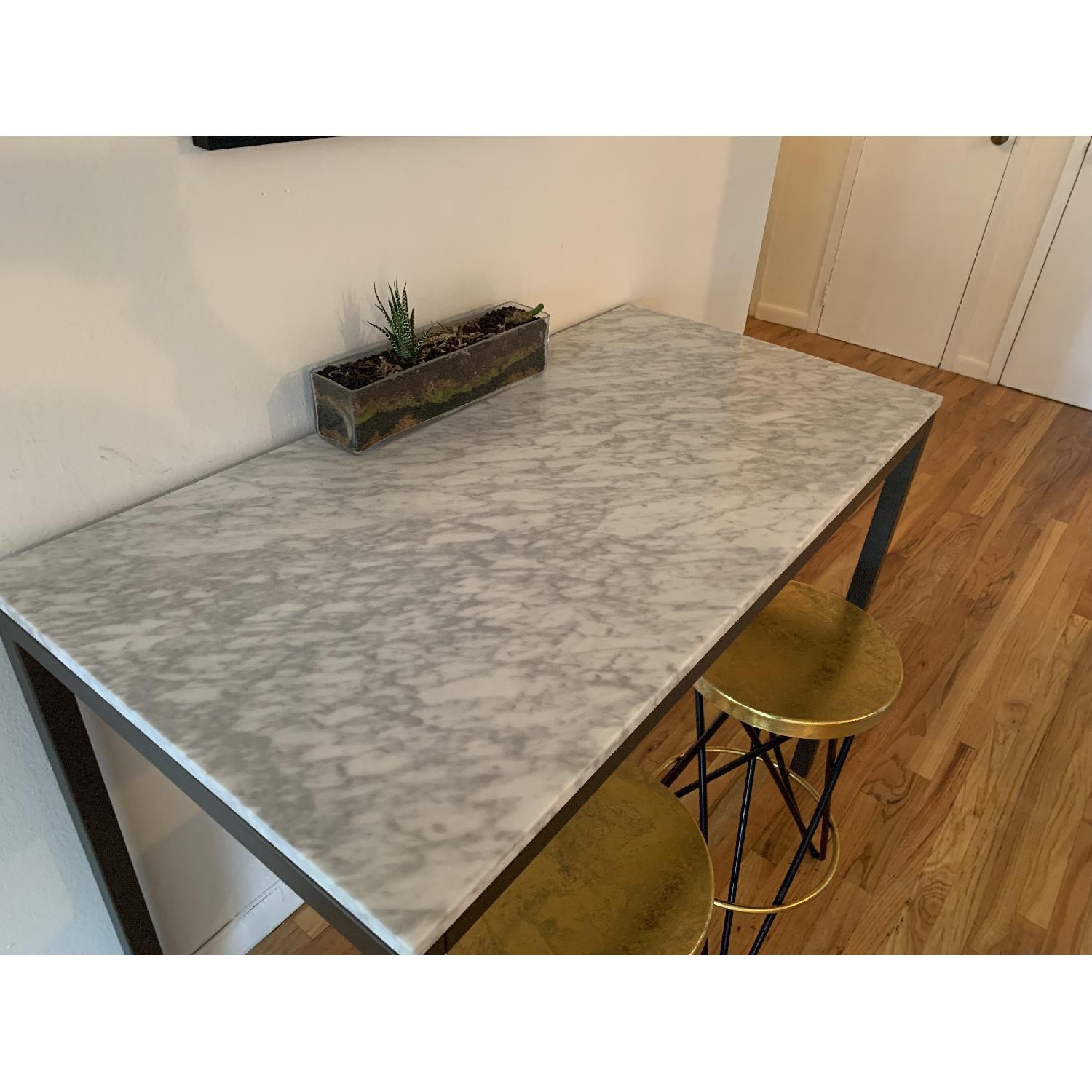 West Elm Marble Box Frame High Dining Table - image-4