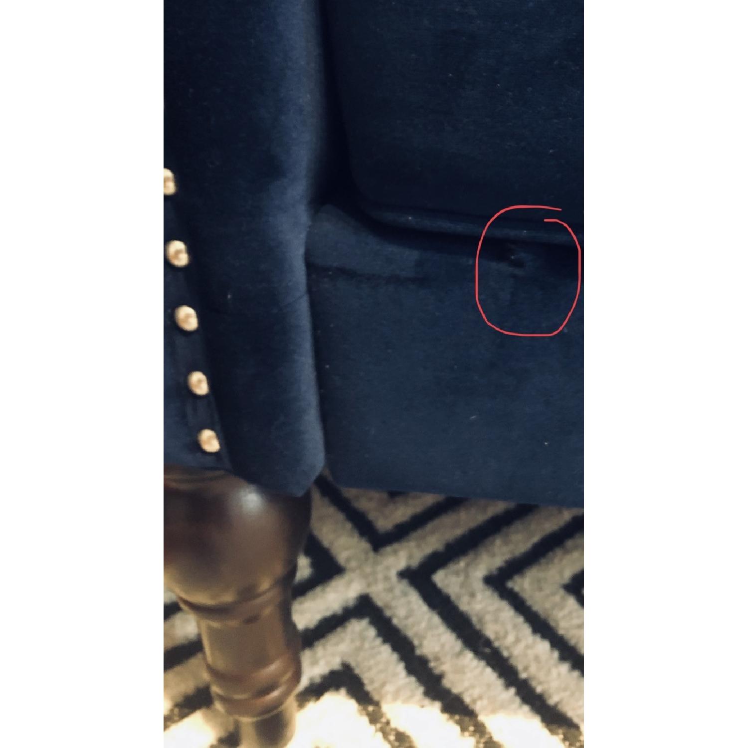 One Kings Lane Navy Velvet Sofa - image-4