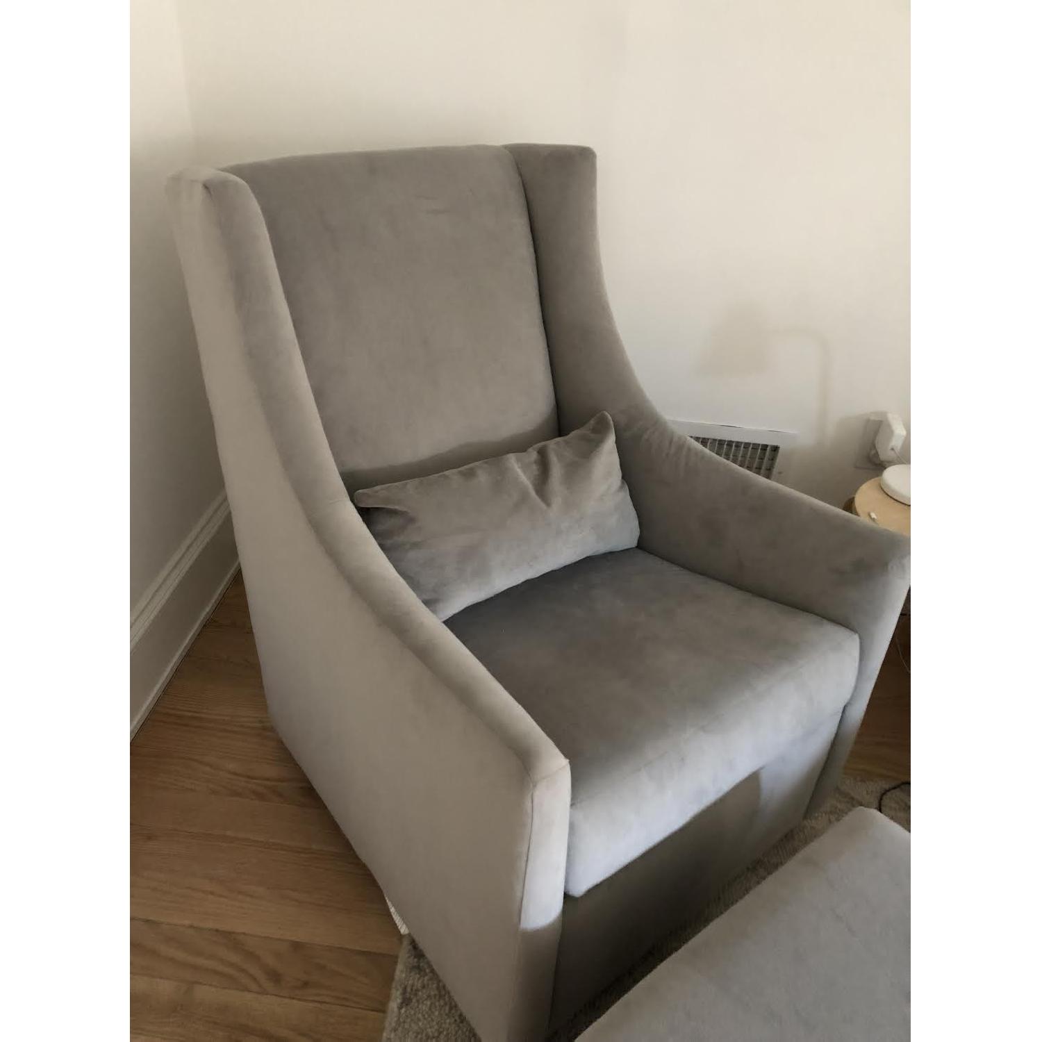 West Elm Graham Glider/Rocking Chair & Ottoman - image-2