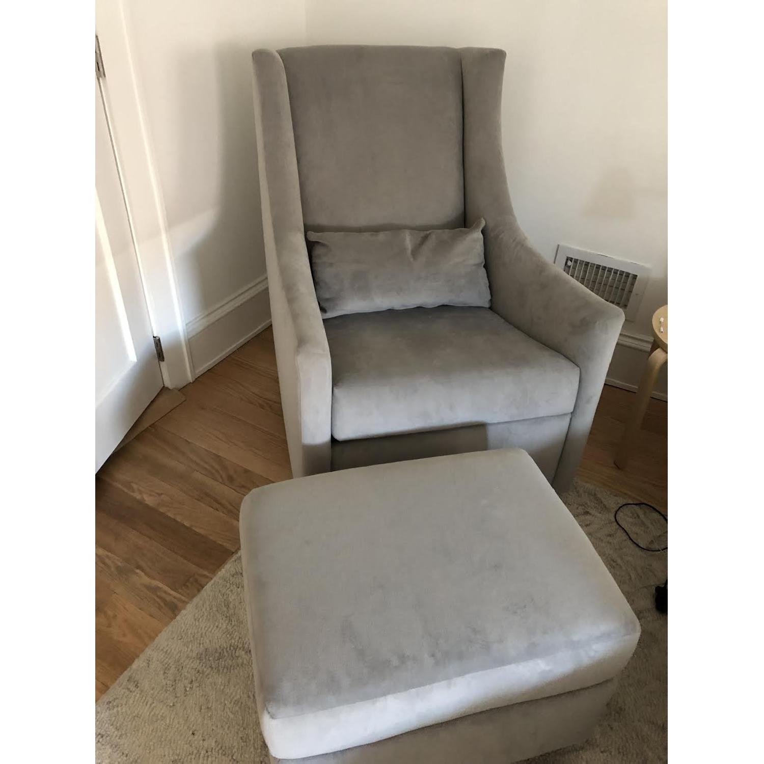 West Elm Graham Glider/Rocking Chair & Ottoman - image-3