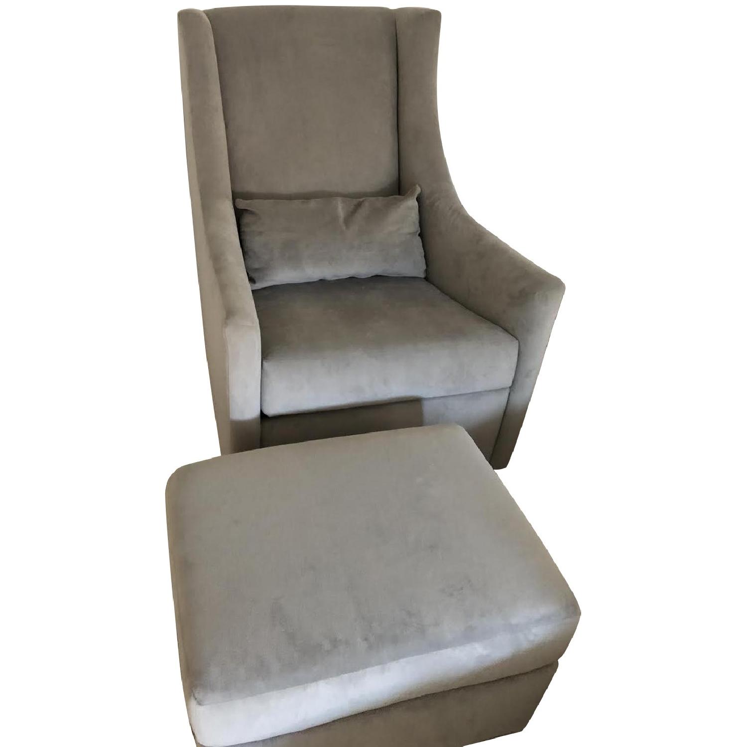 West Elm Graham Glider/Rocking Chair & Ottoman - image-0
