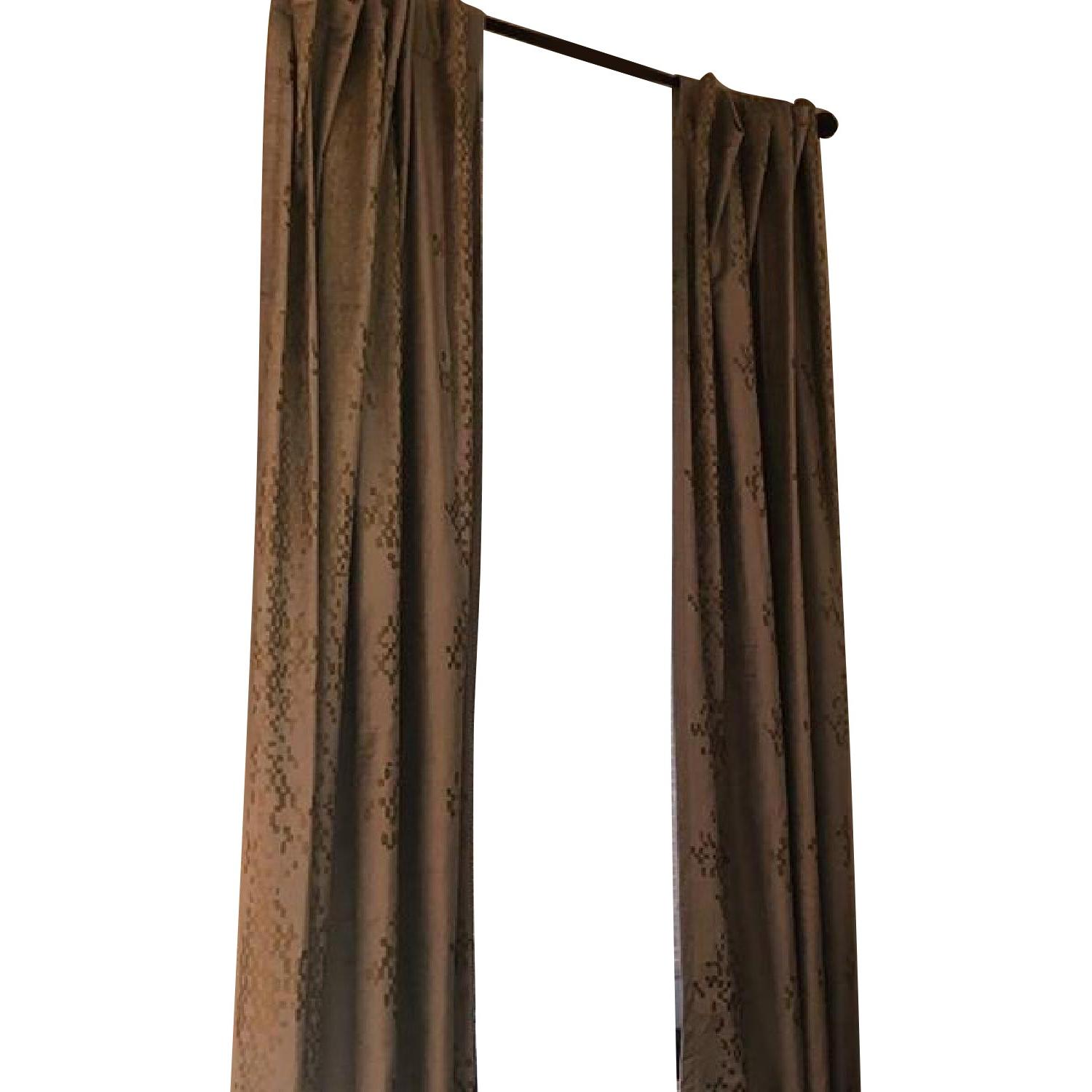 West Elm Cotton Luster Velvet Curtains In Platinum For Sale On