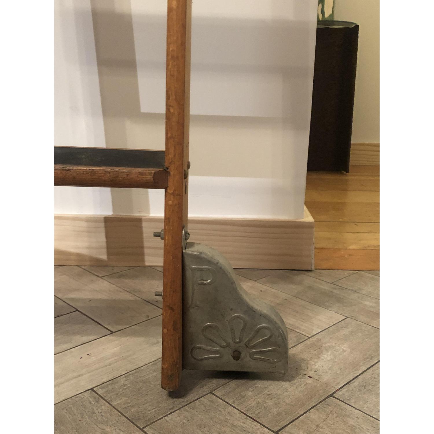 Vintage Wood Rolling Library Ladder - image-2