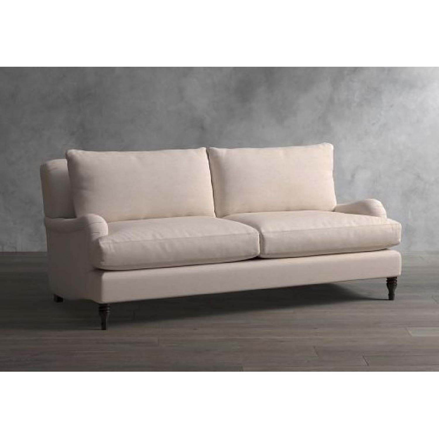 Pottery Barn Carlisle Performance Slub Tweed Oatmeal Sofa - image-1