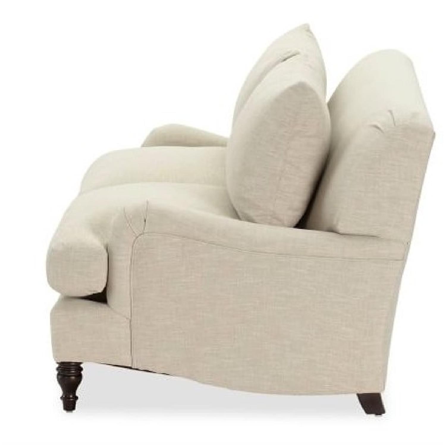 Pottery Barn Carlisle Performance Slub Tweed Oatmeal Sofa - image-3