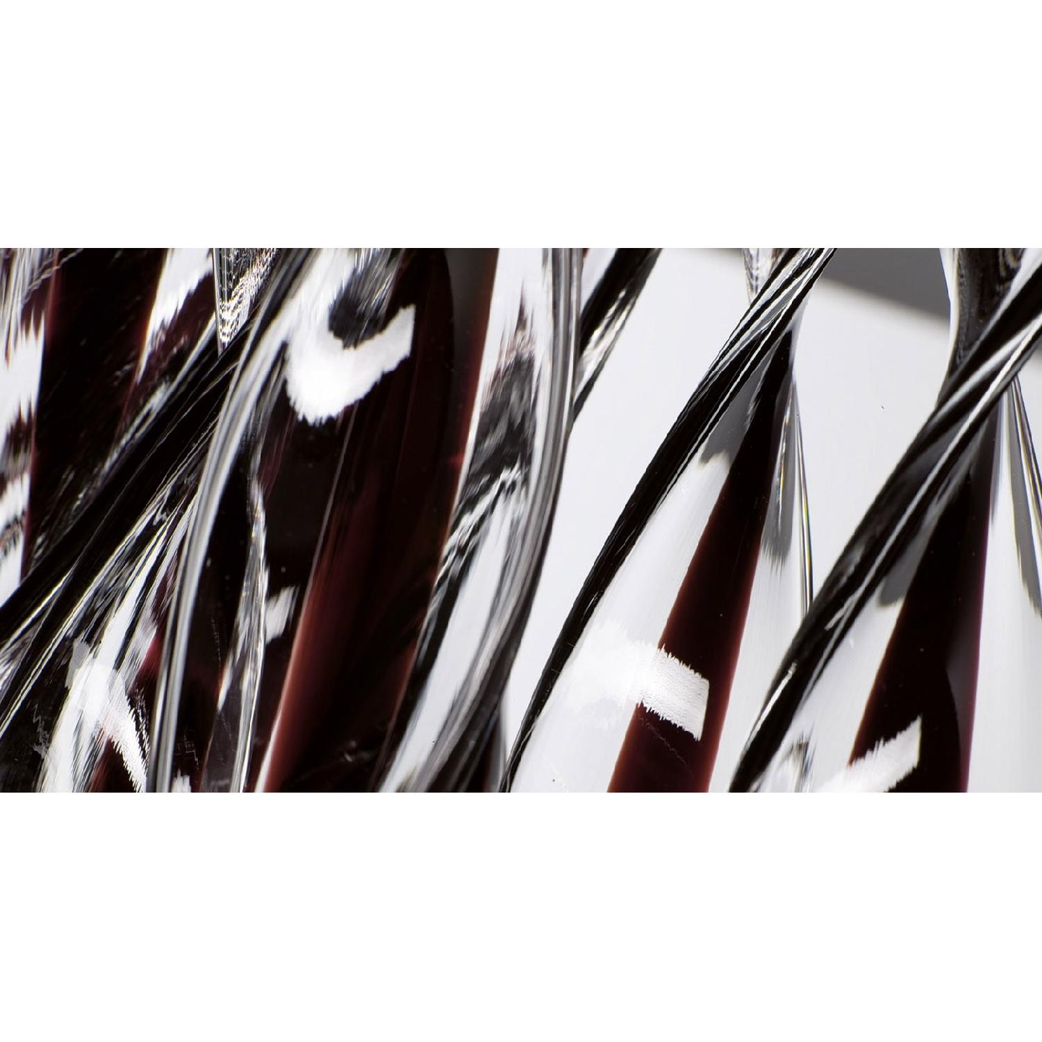 Italian Hand Made Glass Suspension Light Fixture in Black - image-1