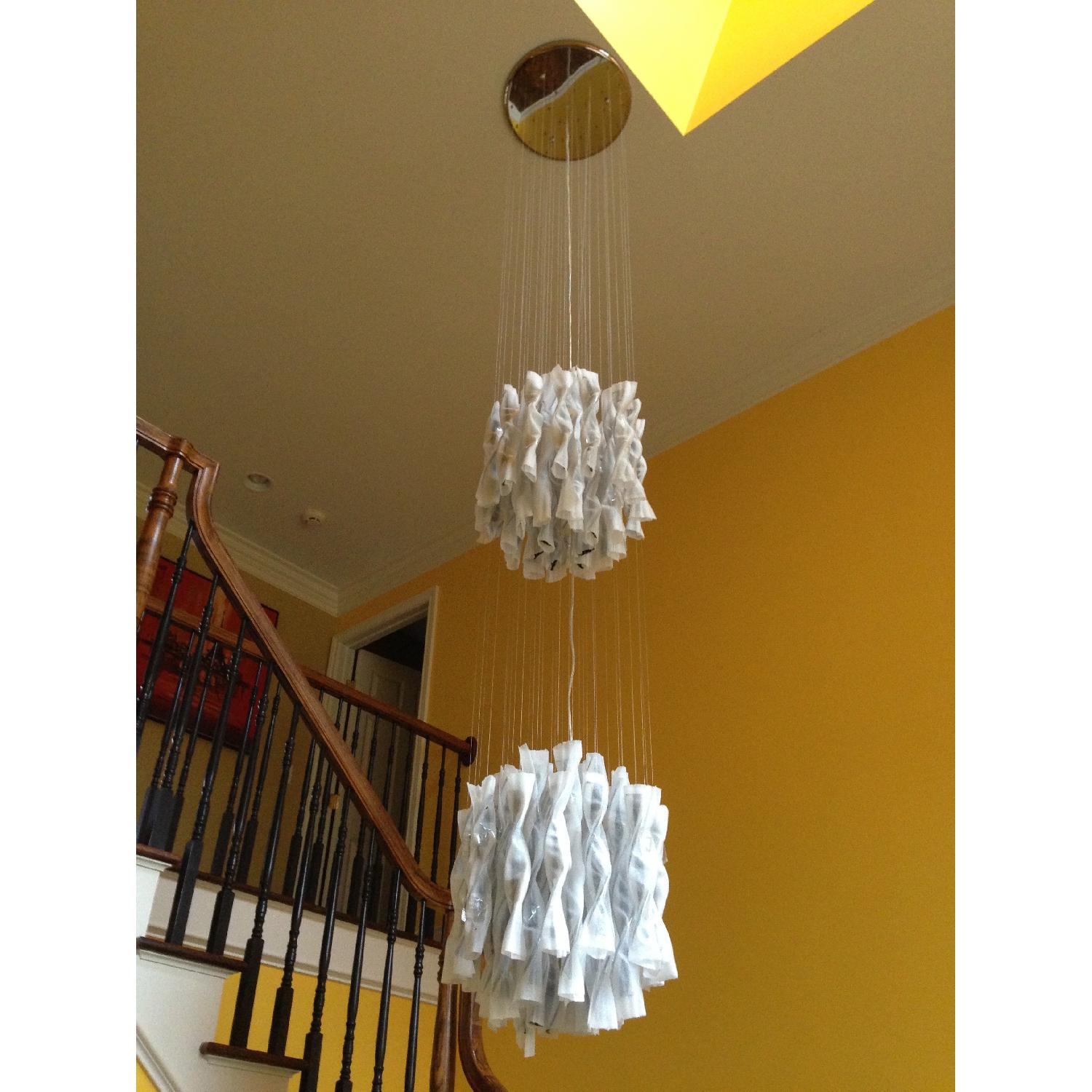 Italian Hand Made Glass Suspension Light Fixture in Black - image-7