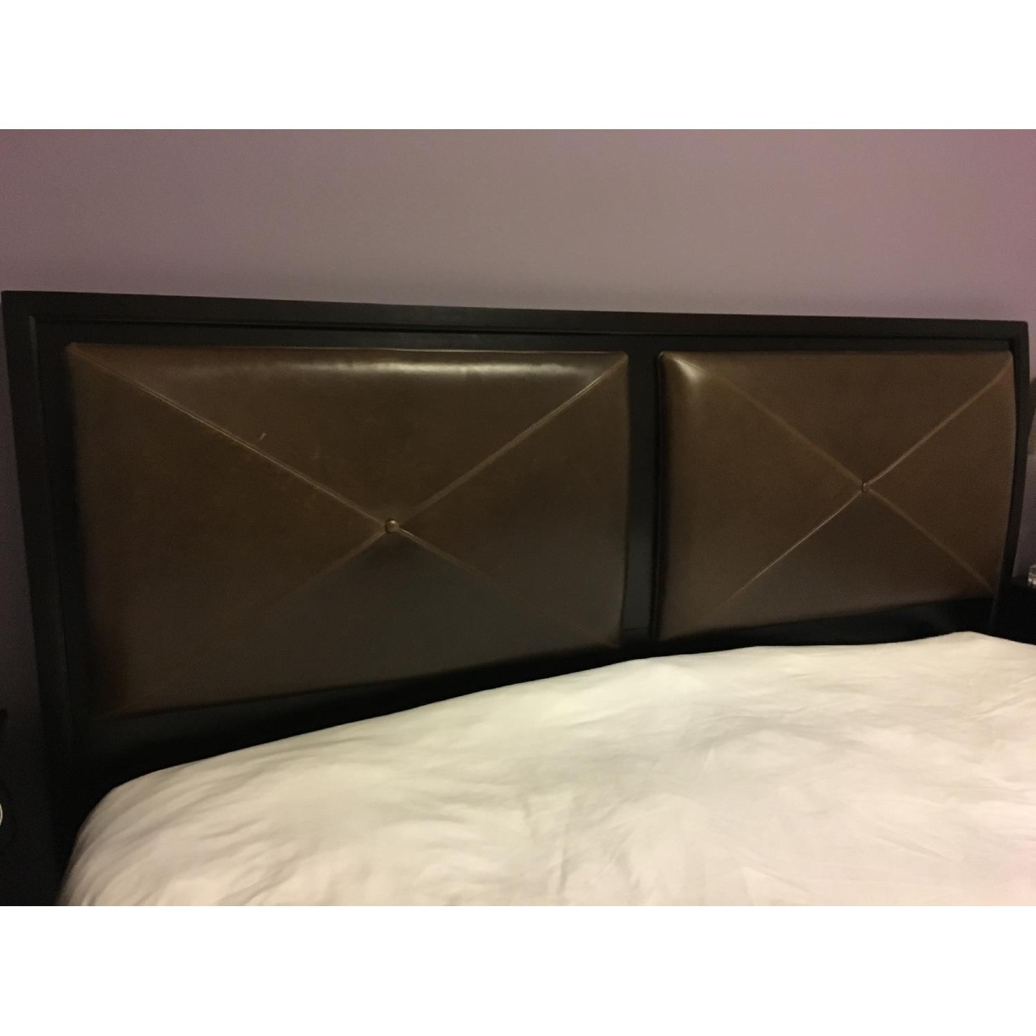 Stanley Furniture King Bed Frame w/ Leather Headboard - image-3