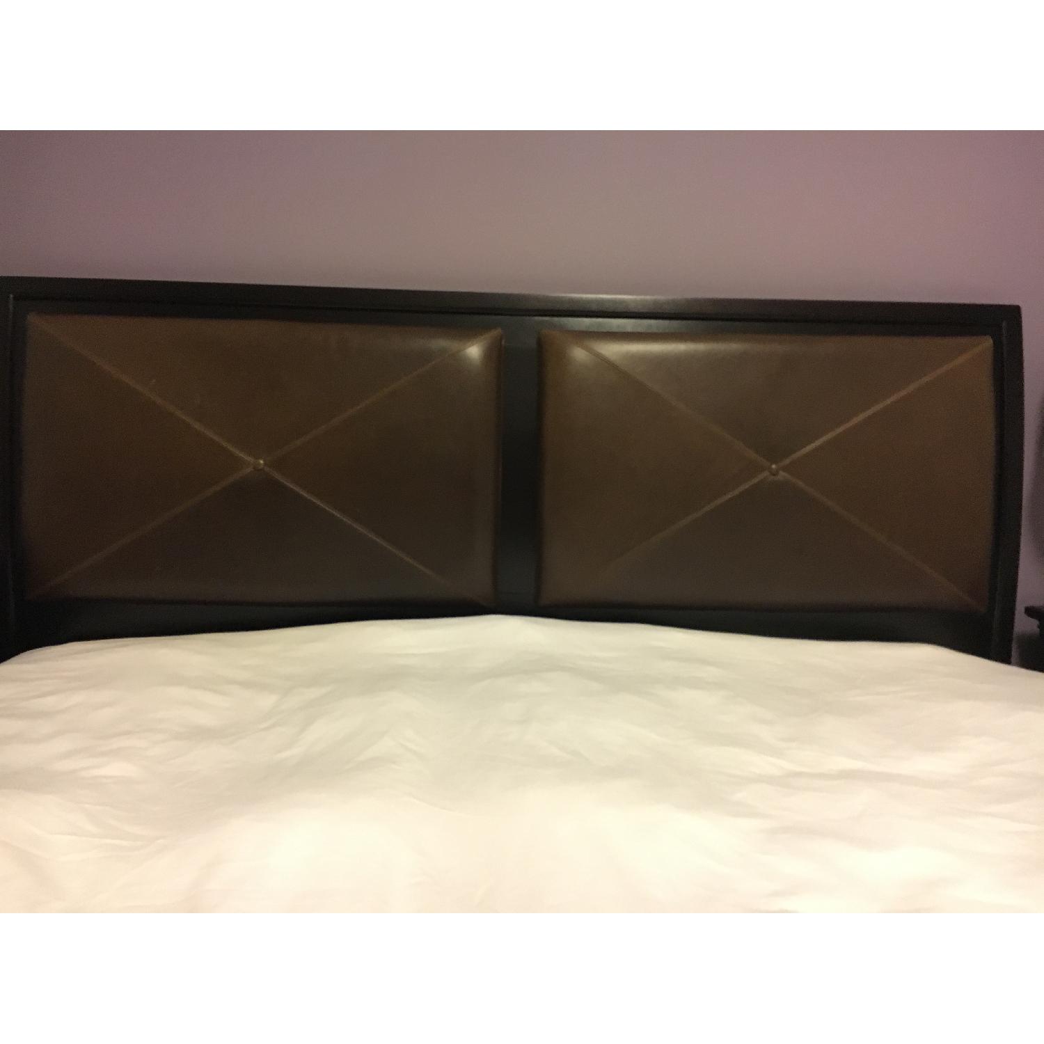Stanley Furniture King Bed Frame w/ Leather Headboard - image-10