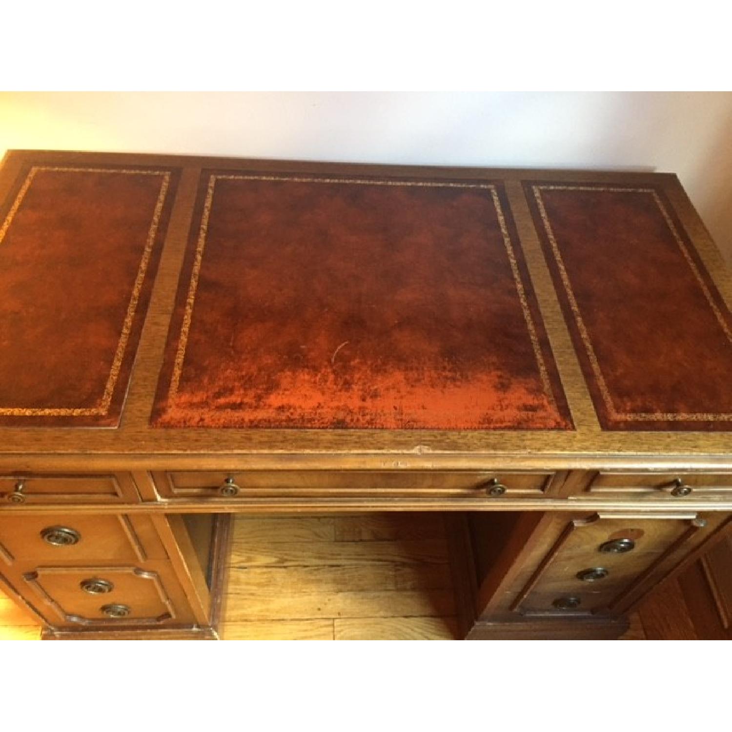 Vintage Leather Top Desk - image-1