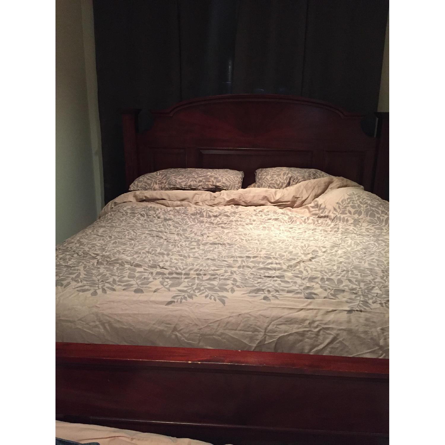 Raymour & Flanigan King Wood Panel Bed Frame - image-4