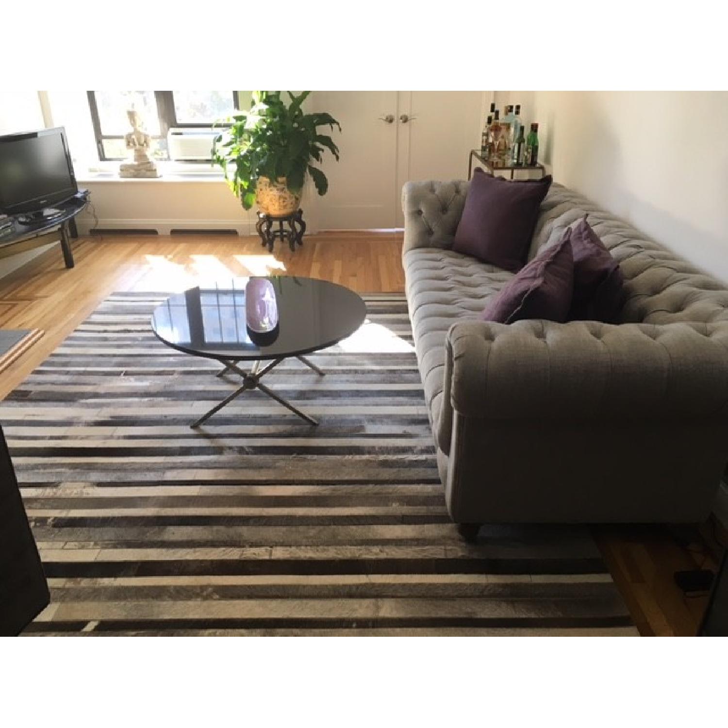 Crate & Barrel Grey Striped Cowhide Rug - image-2