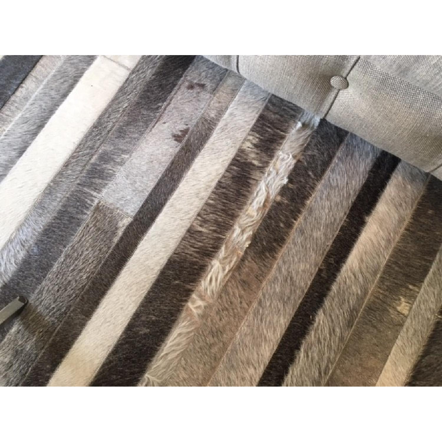 Crate & Barrel Grey Striped Cowhide Rug - image-4