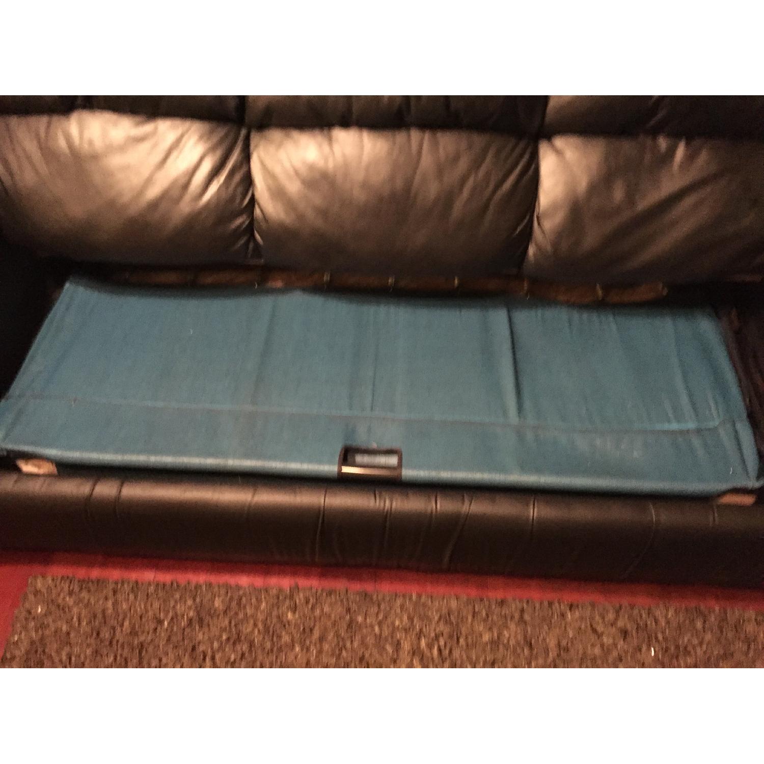 Black Leather Pull Out Couch - image-5