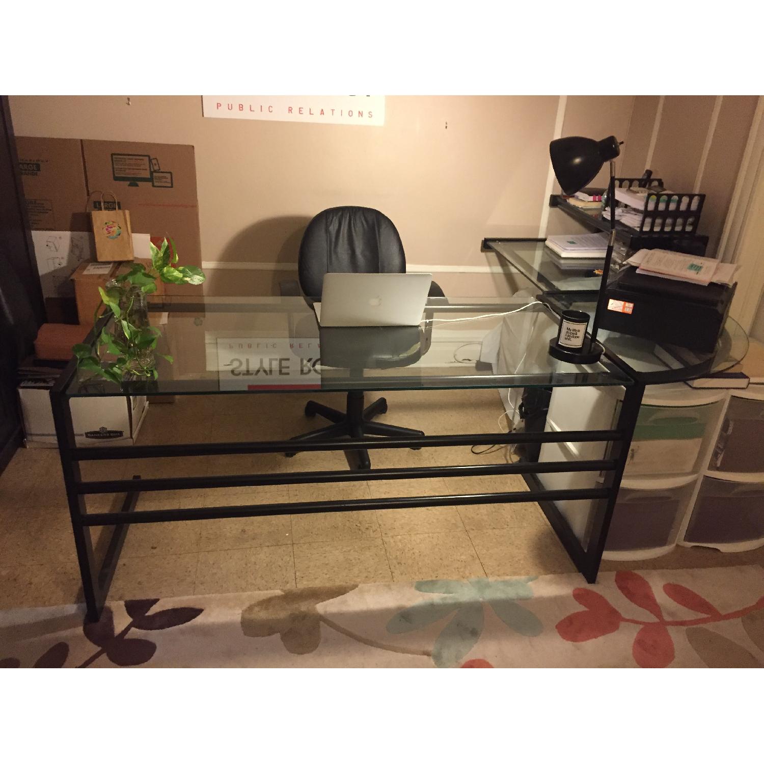 L-Shaped Glass Desk - image-1