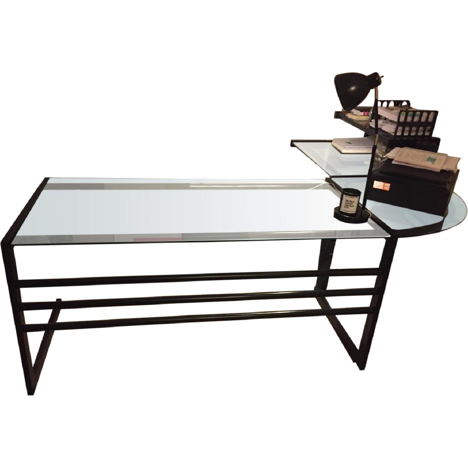 L-Shaped Glass Desk - image-0