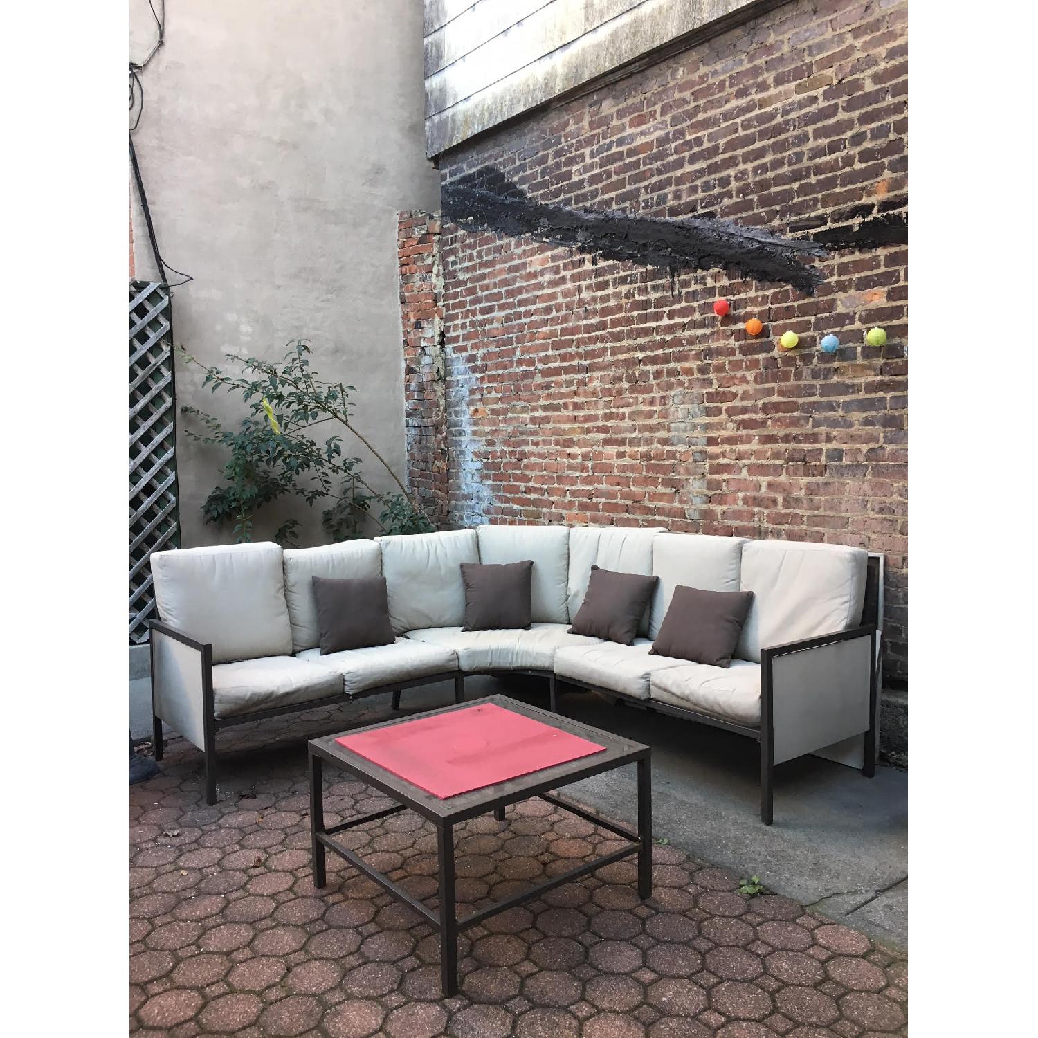 Outdoor Sectional Sofa + Coffee Table - image-1
