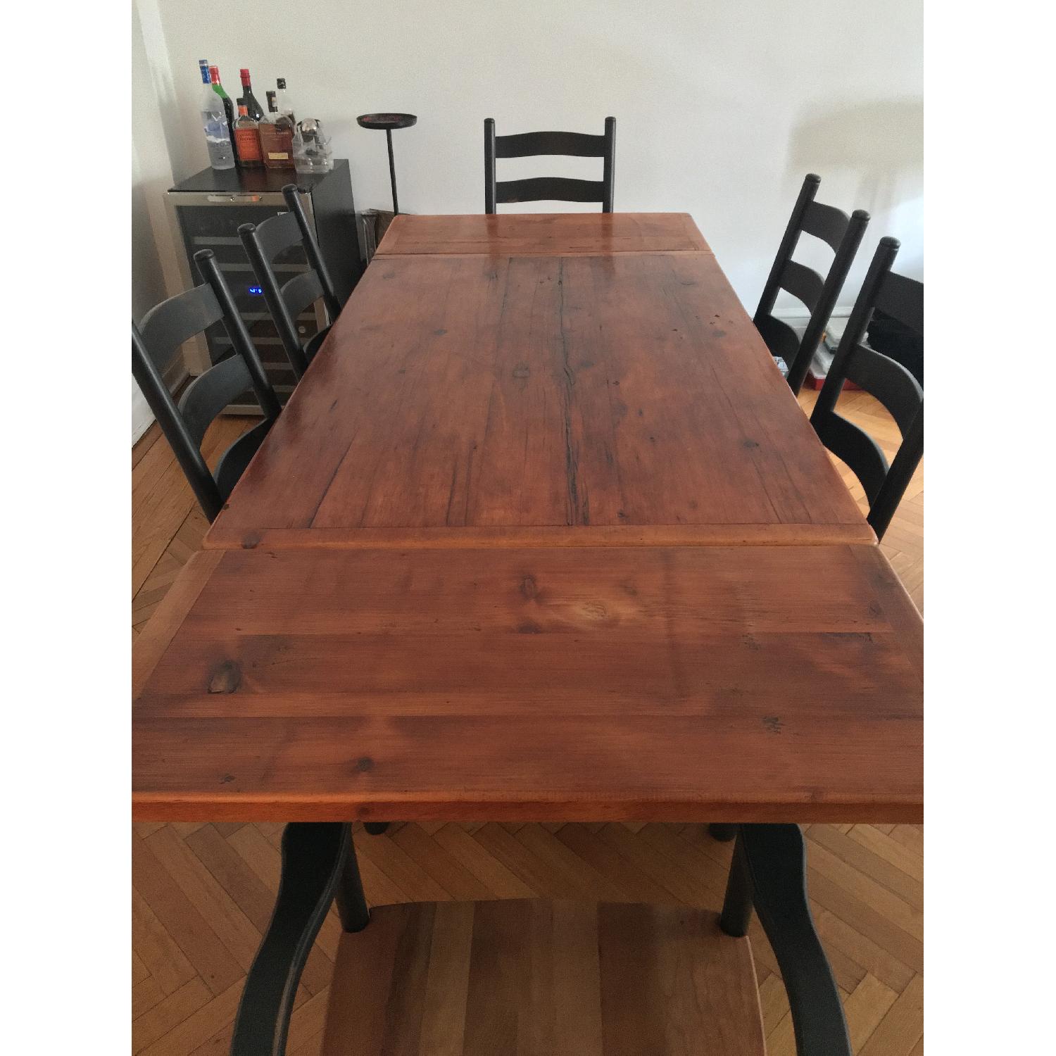 Amish Two-Tone Reclaimed Wood Dining Table w/ 6 Chairs - image-3
